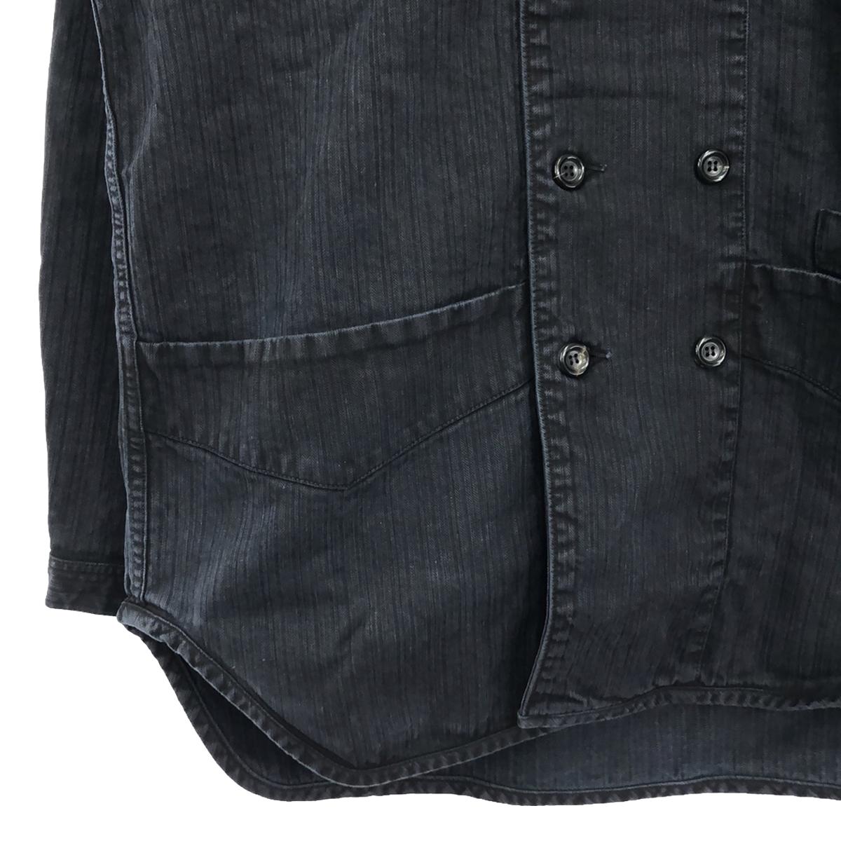 [新] AUBERGE | 2022春夏 | KOLLAR BN 亞麻棉質 Metis 雙層連身外套 | SHOPBOP 42 |黑靛藍 |男士