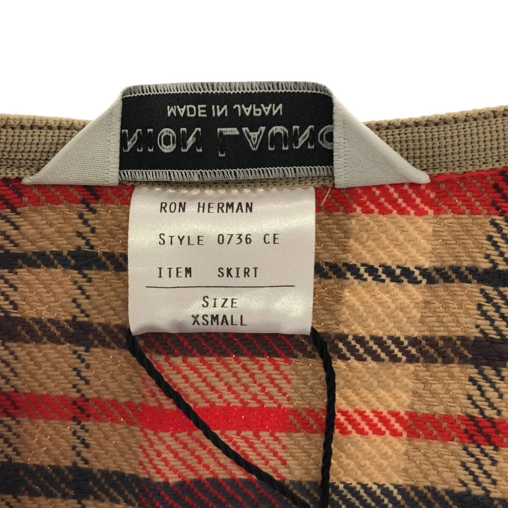 【美品】  UNION LAUNCH / ユニオンランチ | × Ron Herman ロンハーマン別注 ウール チェック フレア スカート | XS | レッド | レディース