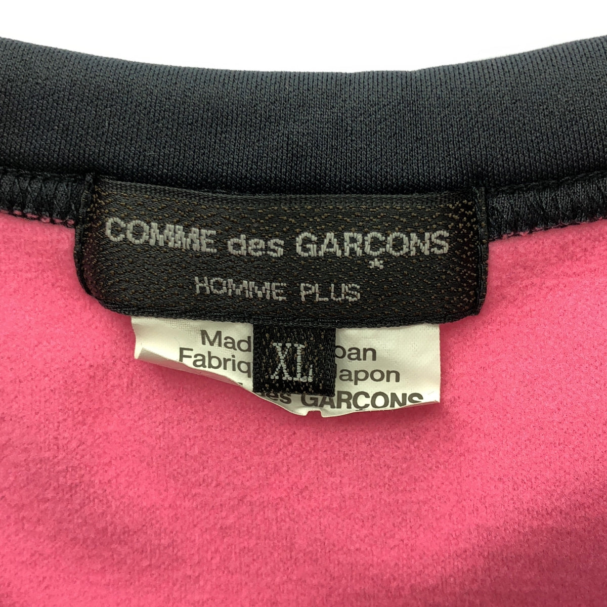 [Good Condition] COMME des GARCONS HOMME PLUS | 2022AW | Deformed Stretch Crew Neck Pullover Top | XL | Charcoal Gray/Pink | Men's