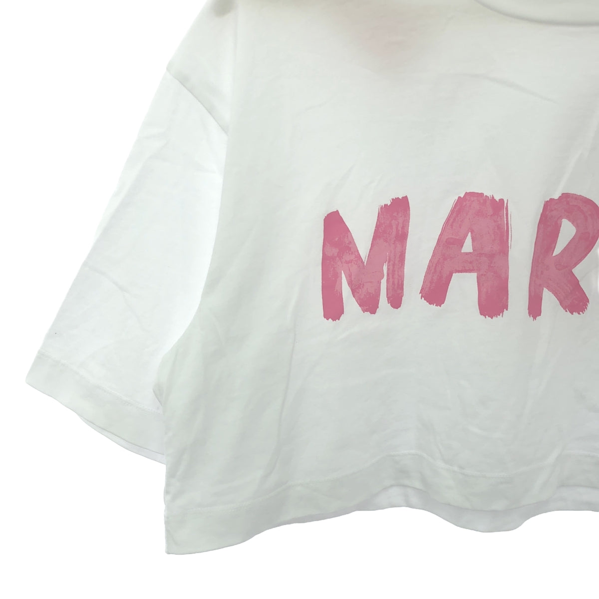 【美品】  MARNI / マルニ | 2024SS | ロゴプリント クロップドTシャツ | 38 | ホワイト | レディース