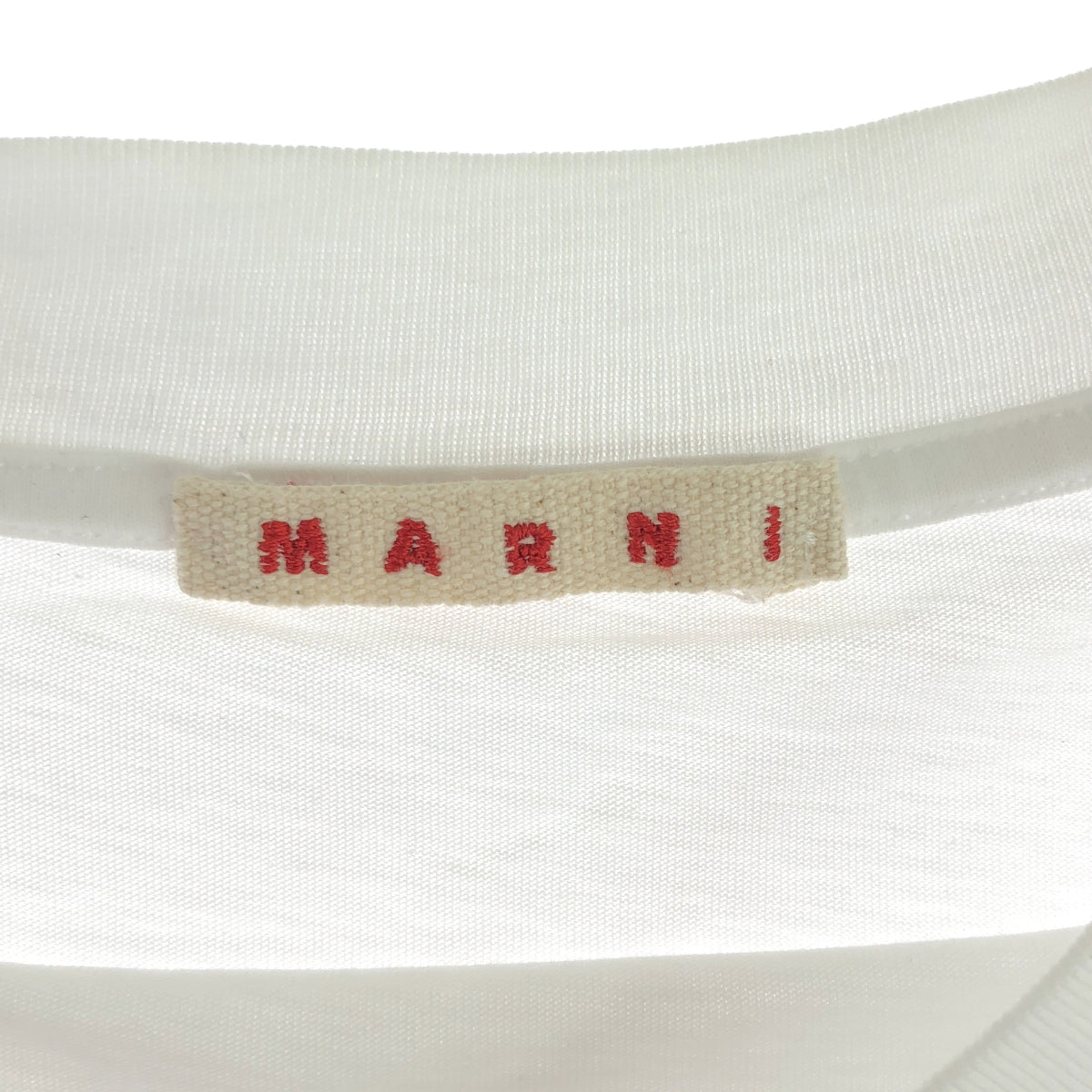 【미품】 MARNI / 마르니 | 2024SS | 로고 프린트 크롭 티셔츠 | 38 | 화이트 | 여성