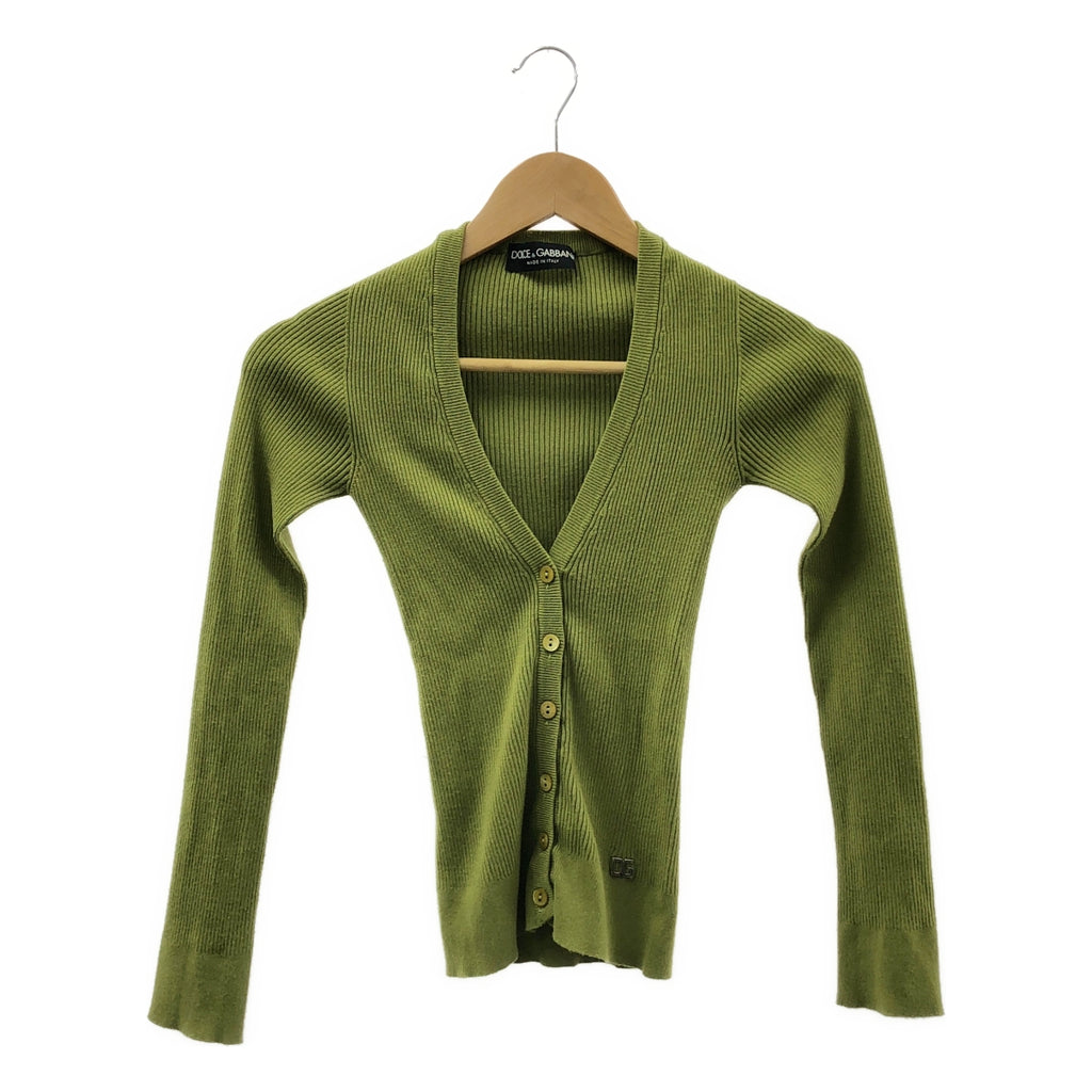 DOLCE &amp; GABBANA / 돌체 &amp; 가바나 돌가바 | 원포인트 플레이트 로고 버튼 리브 니트 카디건 | 38 |