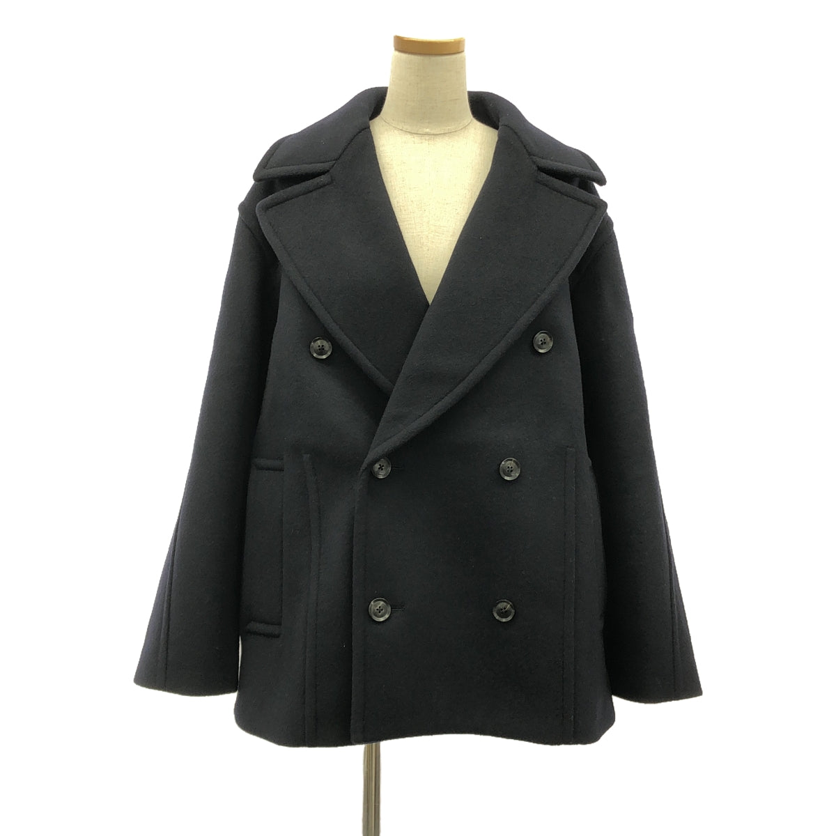 TOMORROWLAND | 2022AW | Wool beaver pea coat | 36 | Navy | Women's