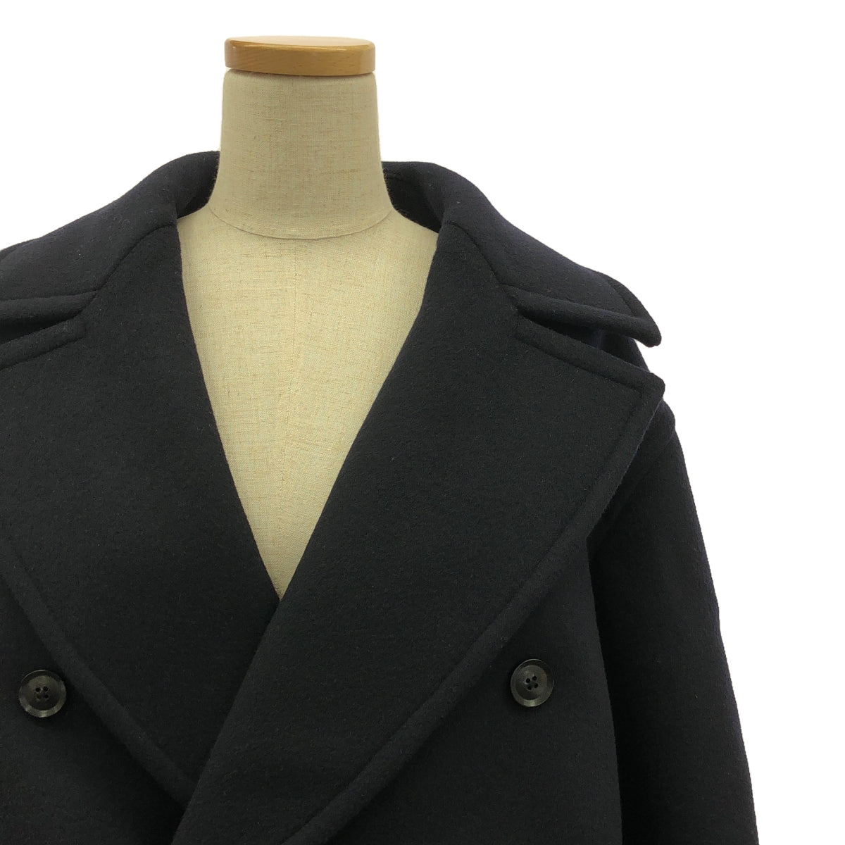 TOMORROWLAND | 2022AW | Wool beaver pea coat | 36 | Navy | Women's