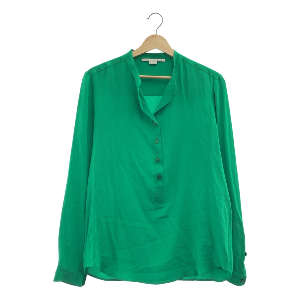 STELLA McCARTNEY / ステラマッカートニー | silk 100％ / シルク ロゴボタン シャツ ブラウス | 38 | レディース