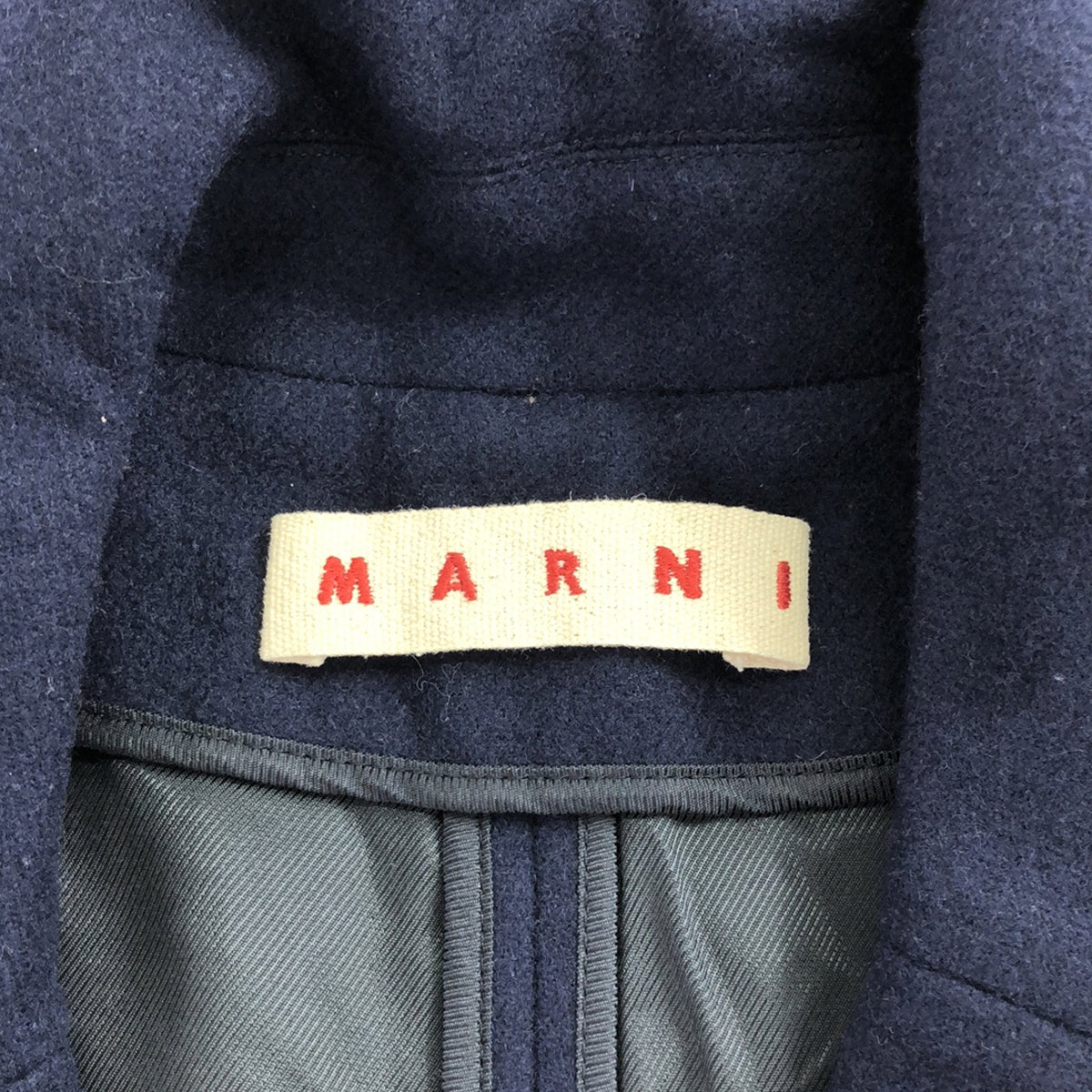 MARNI / マルニ | センターベント ウール ロング チェスター コート | 40 | ネイビー | レディース – KLD