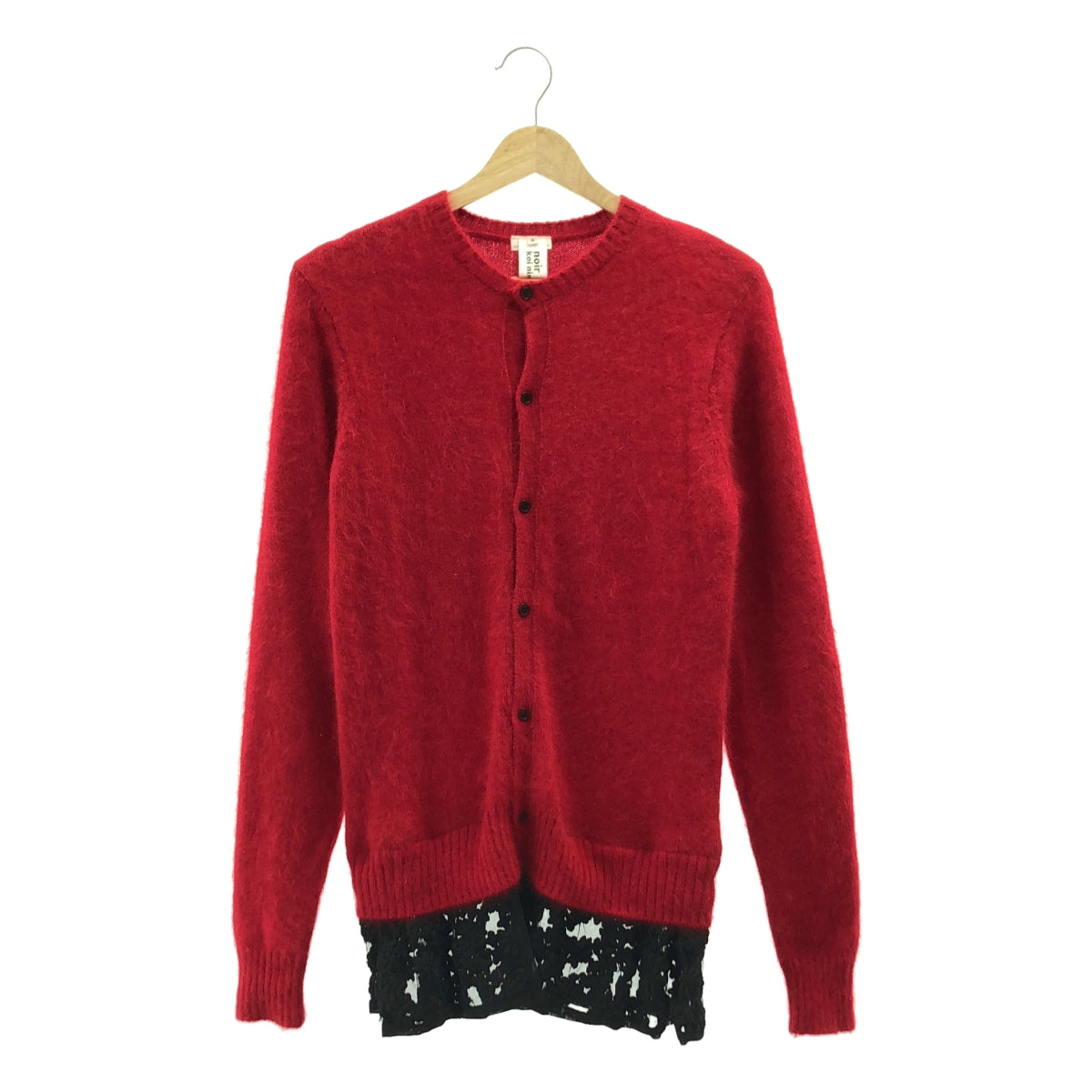 noir kei ninomiya / 느와르 케이니노미야 | 2017AW | 나일론 앙골라 레이스 전환 가디건 | S | 레드 |