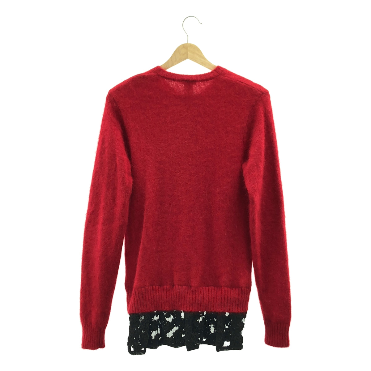 noir kei ninomiya / 느와르 케이니노미야 | 2017AW | 나일론 앙골라 레이스 전환 가디건 | S | 레드 |