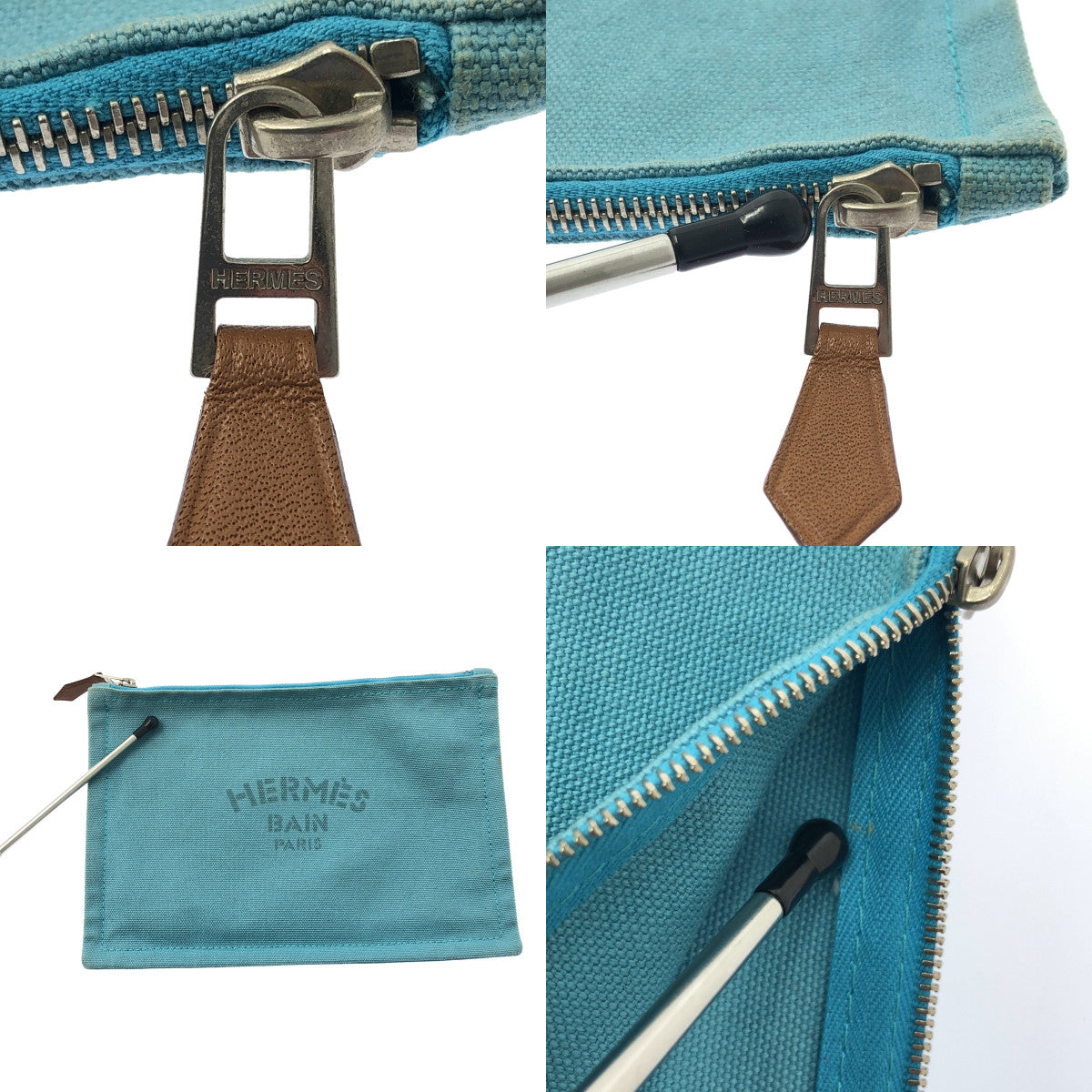 HERMES / エルメス | ヨッティングPM キャンバス ロゴ フラットポーチ |