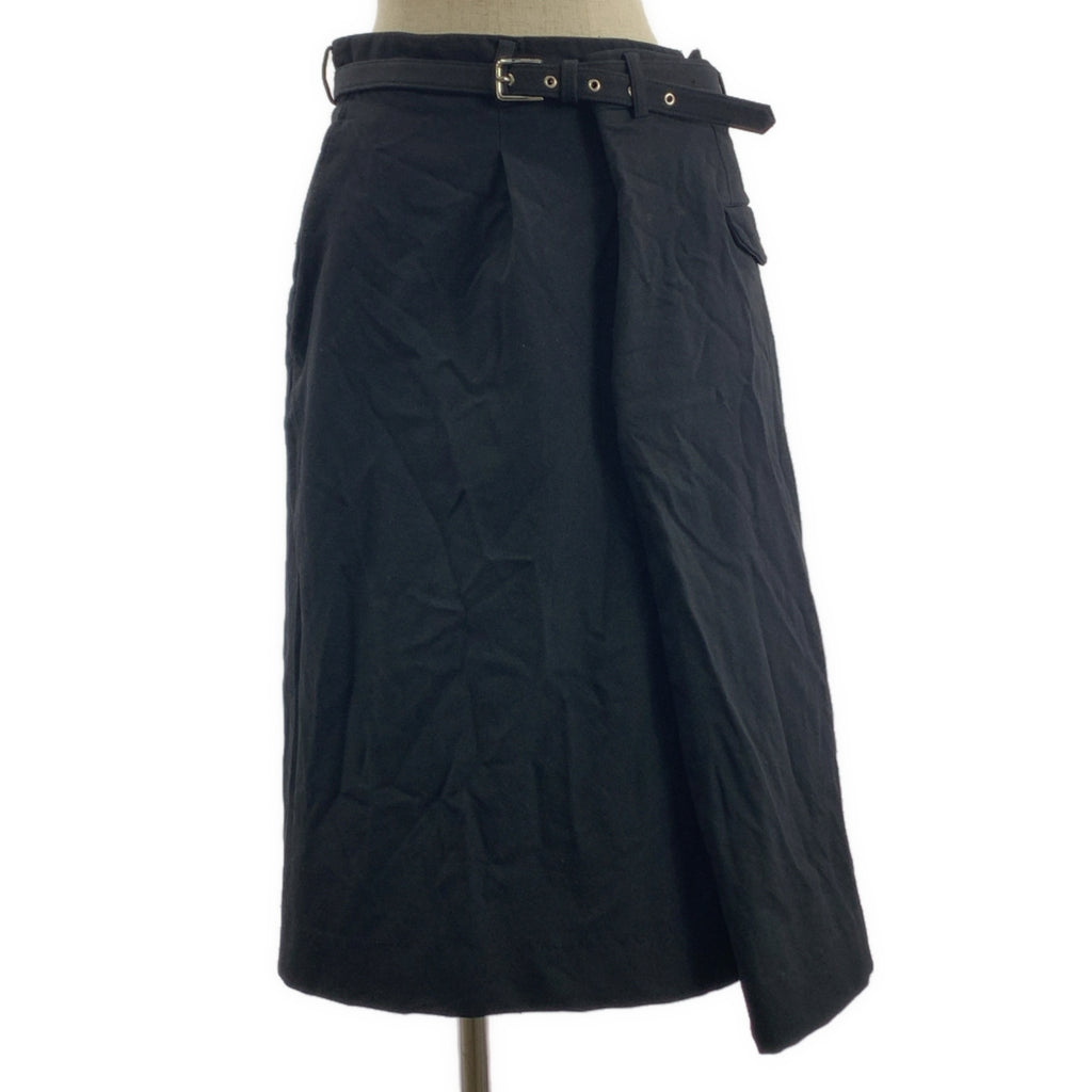 COMME des GARCONS / コムデギャルソン | 2013AW | ウール 縮絨 オーバーサイズ ロングスカート | ブラック | レディース