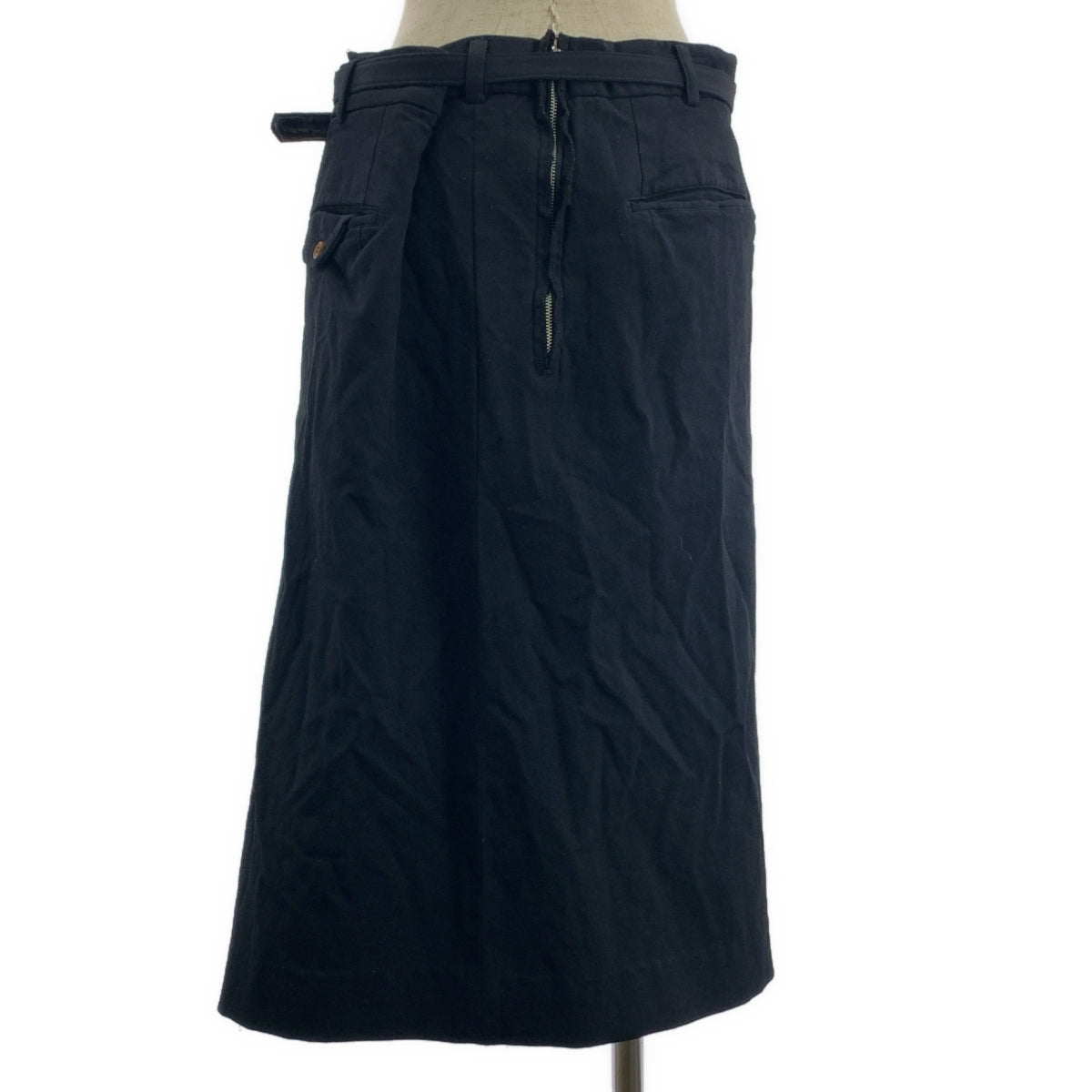 COMME des GARCONS / コムデギャルソン | 2013AW | ウール 縮絨 オーバーサイズ ロングスカート | ブラック | レディース