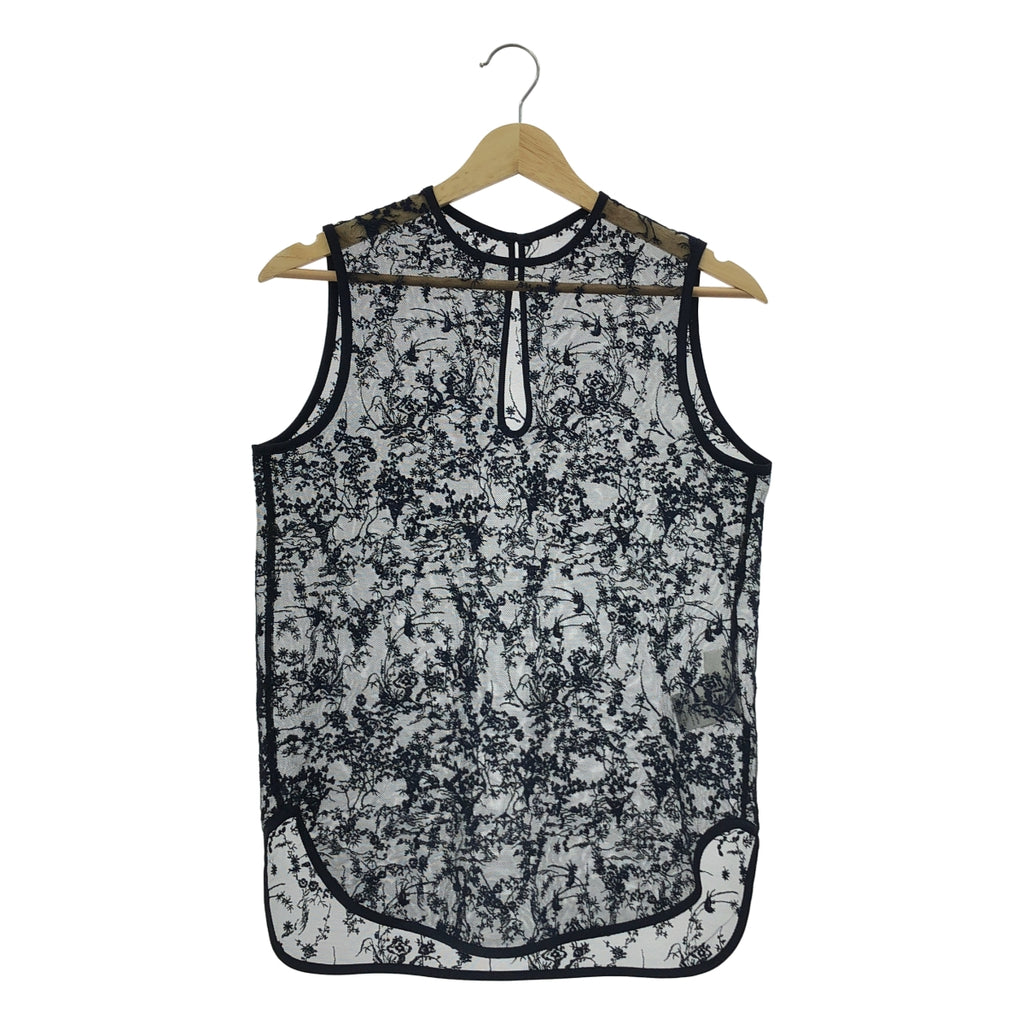 【미품】 Mame Kurogouchi / 마메쿠로고우치 | 2024AW | Floral Lace Sleeveless Top 레이스 슬리브리스 탑스 | 2 | 블랙/네이비 |