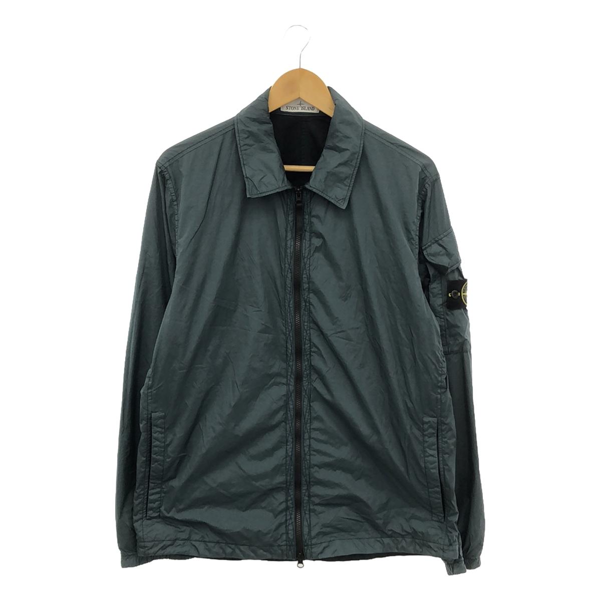 STONE ISLAND | Crinkle Reps Nylon Garment Dyed Overshirt Jacket | L | Green | Men's