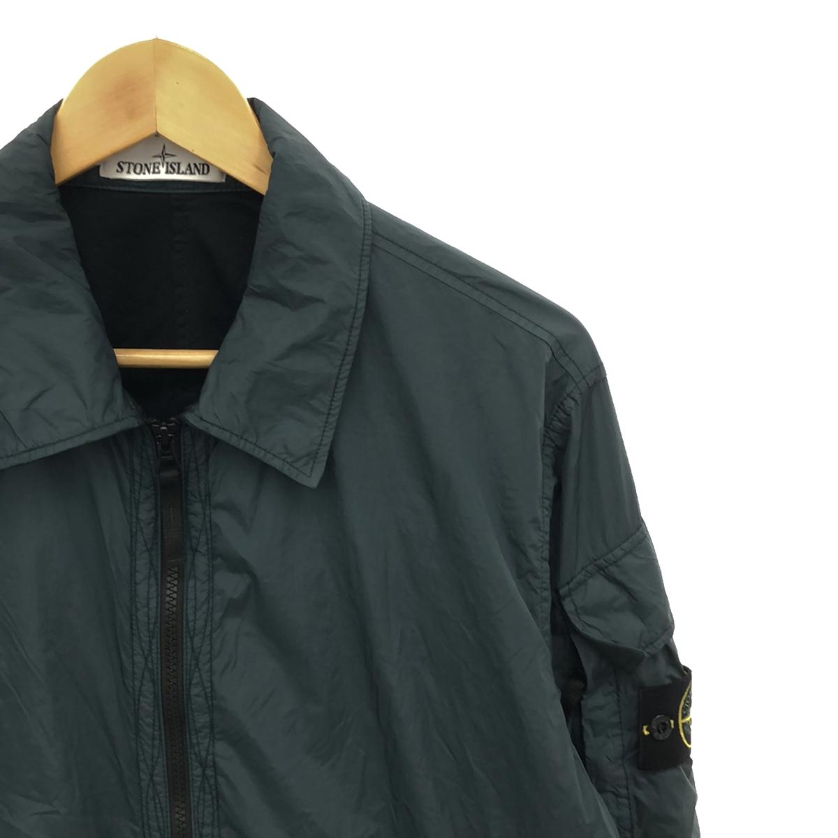 STONE ISLAND | Crinkle Reps Nylon Garment Dyed Overshirt Jacket | L | Green | Men's