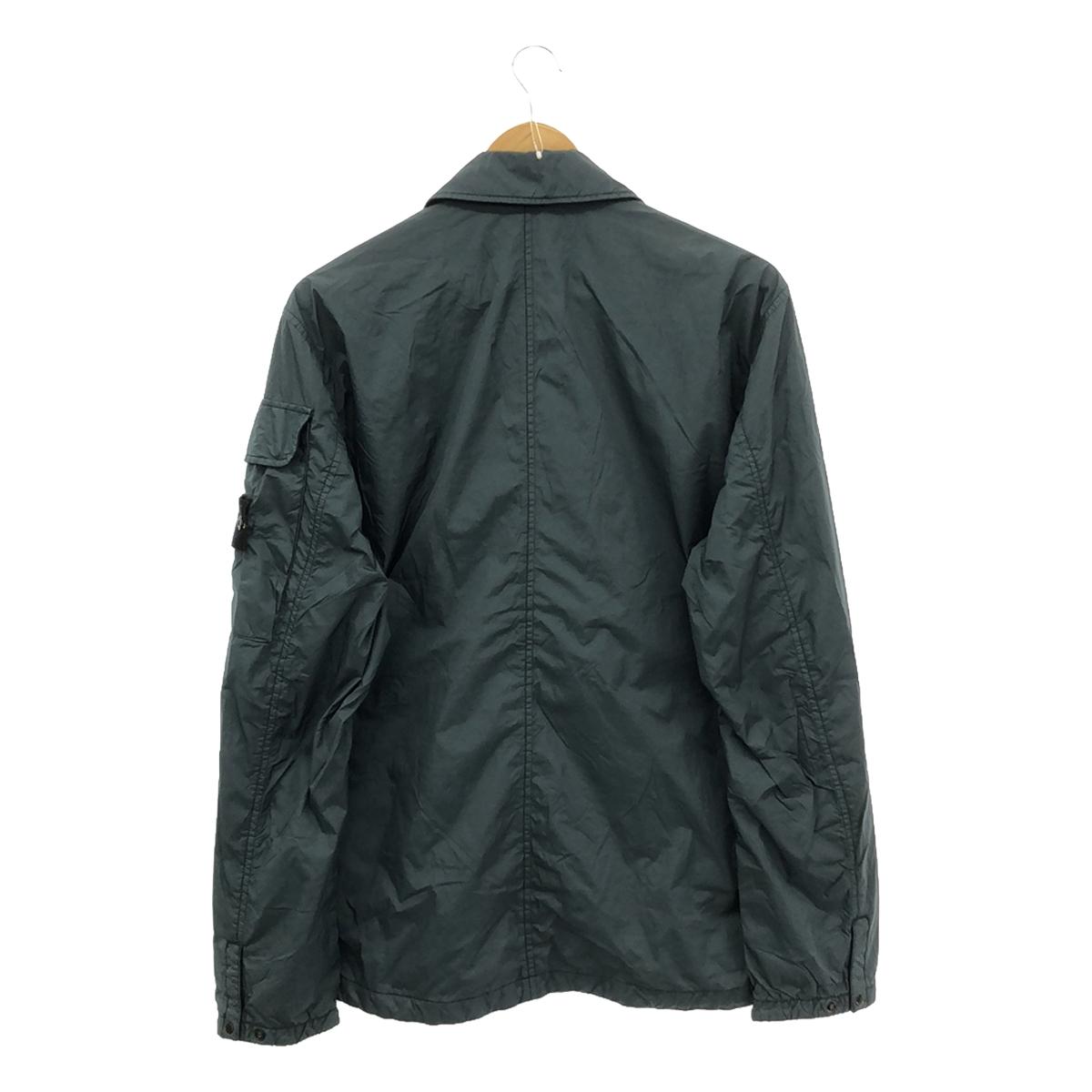 STONE ISLAND | Crinkle Reps Nylon Garment Dyed Overshirt Jacket | L | Green | Men's