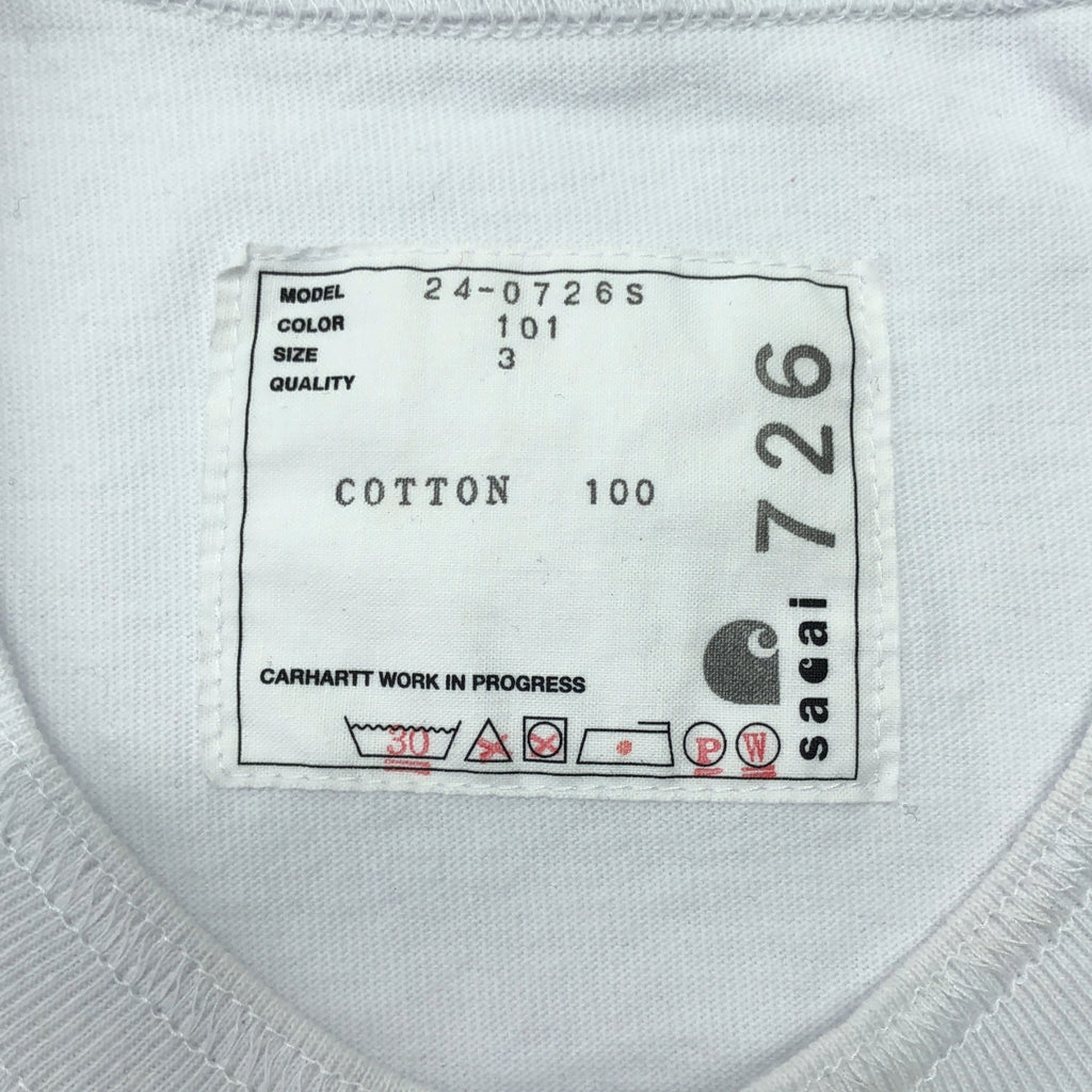 sacai / 사카이 | 2024SS | × Carhartt WIP Long Sleeve Tee 코튼 로고 티셔츠 | 3 | 남성