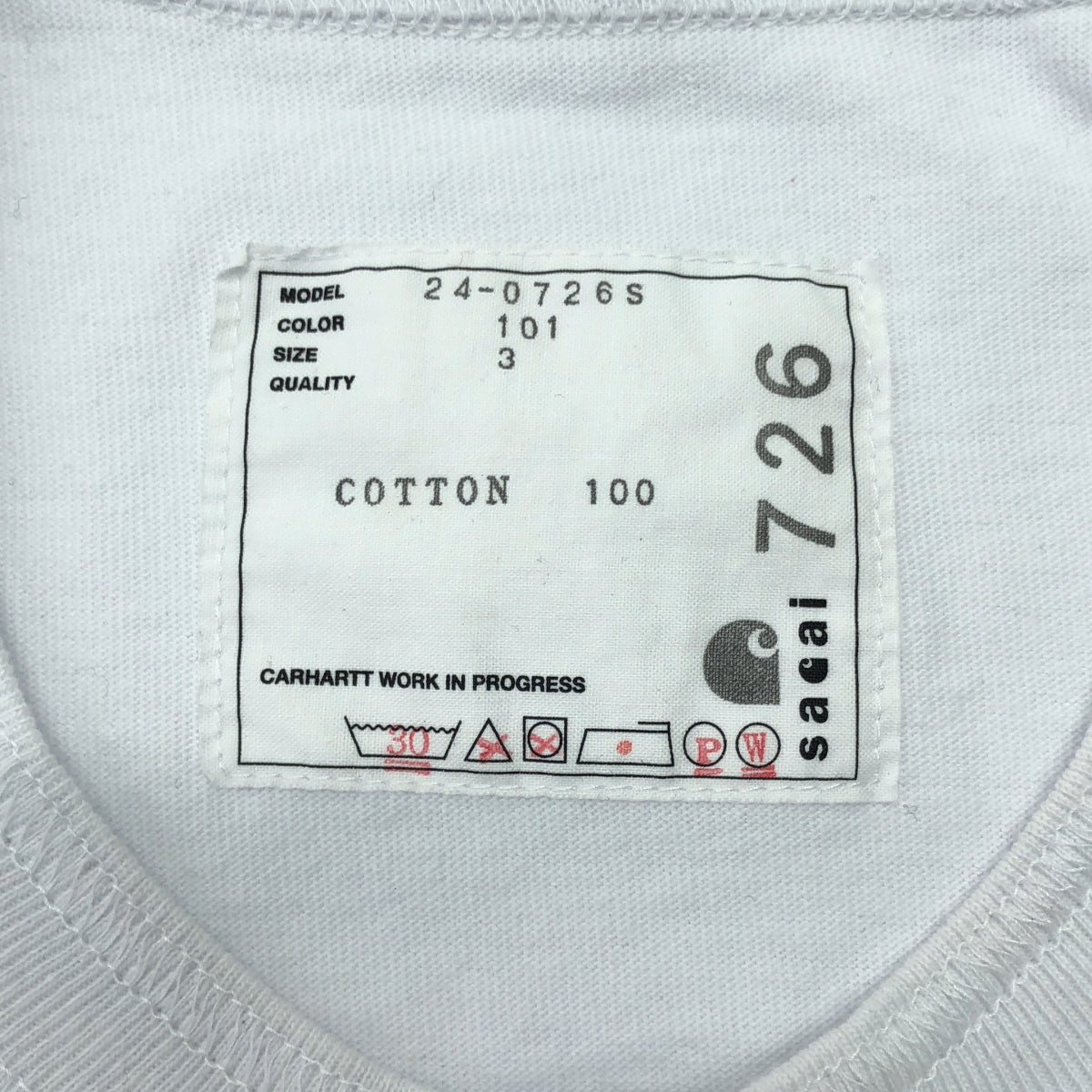 sacai / 사카이 | 2024SS | × Carhartt WIP Long Sleeve Tee 코튼 로고 티셔츠 | 3 | 남성