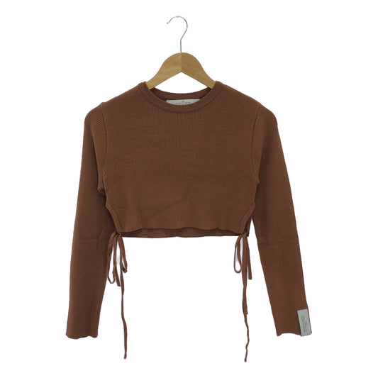 [Good Condition] Rokh | Rayon Blend Side Strap Cropped Rib Cut and Sew | S | Brown | Women's