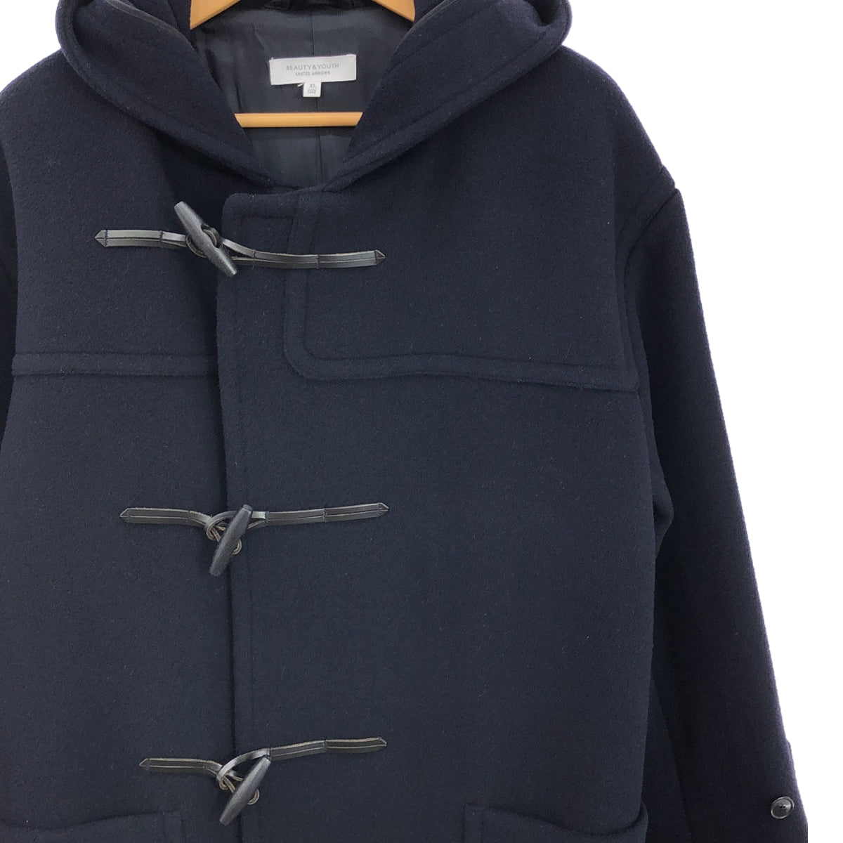 BEAUTY&amp;YOUTH / Beauty and Youth | CM FINE/MLTN DUFFLE CT / Wool Melton Over Duffle Coat Hoodie / Fully Lined | XL | Navy | Women's