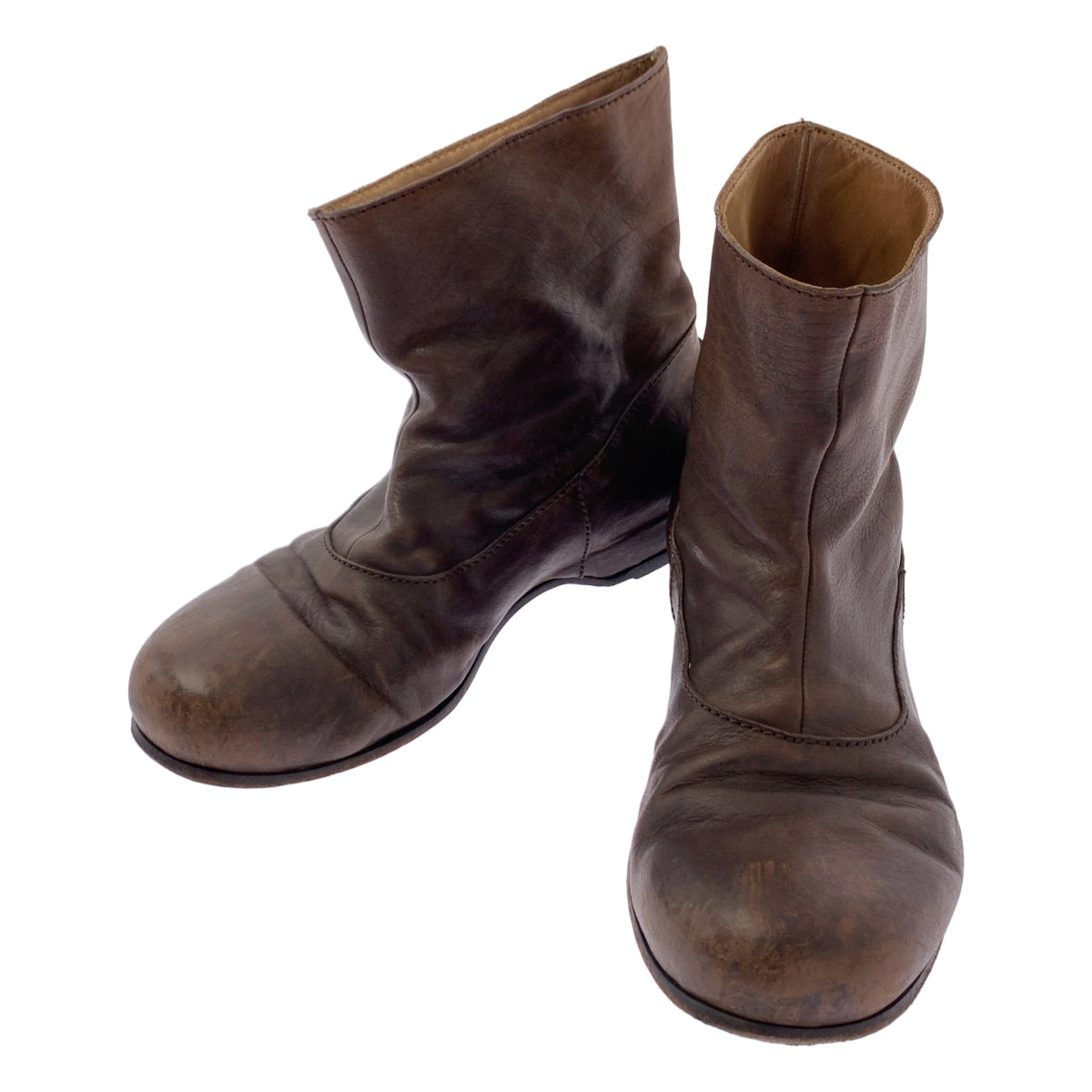 LANVIN / 람방 | 가죽 짧은 부츠 | 8 | 브라운 | 남성