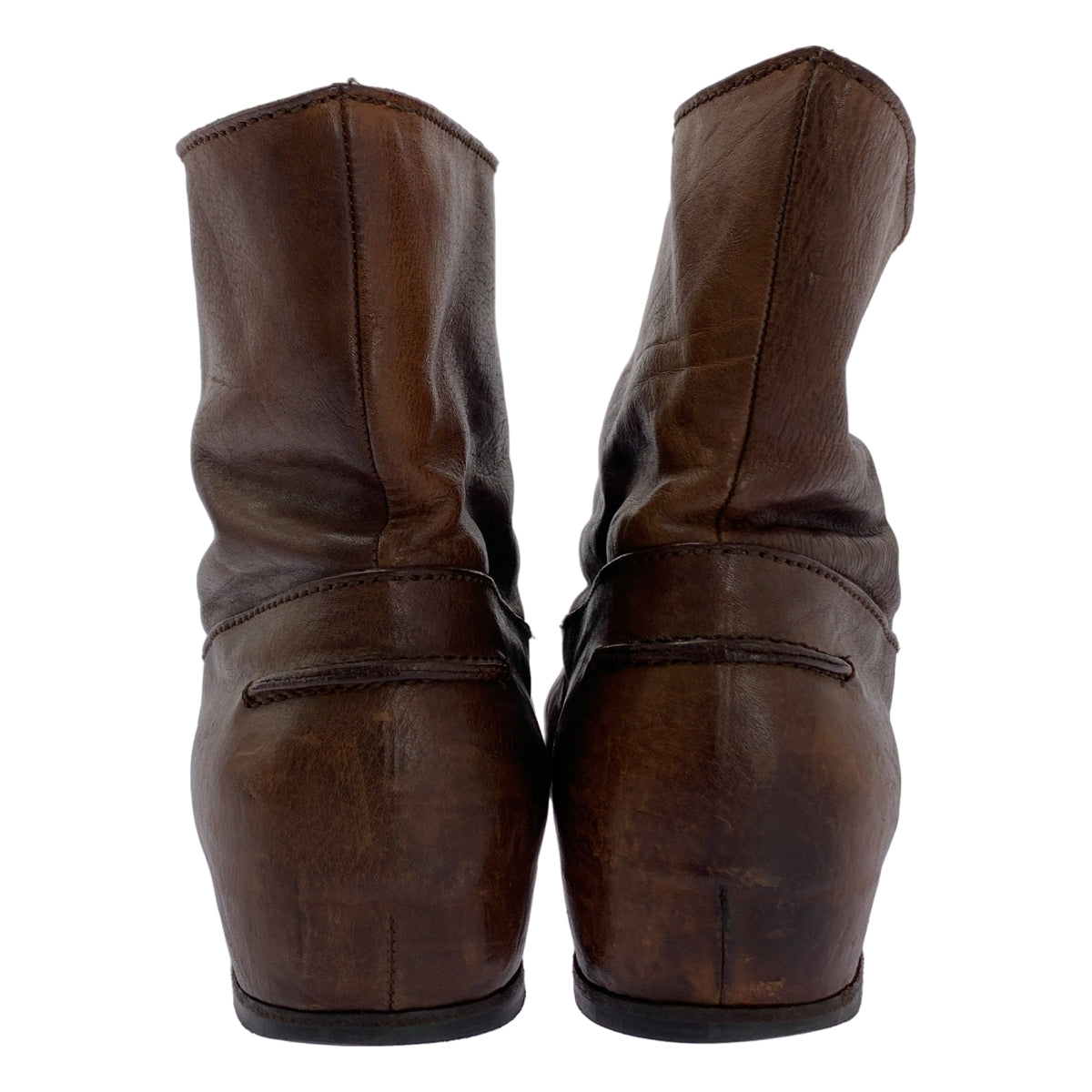 LANVIN / 람방 | 가죽 짧은 부츠 | 8 | 브라운 | 남성