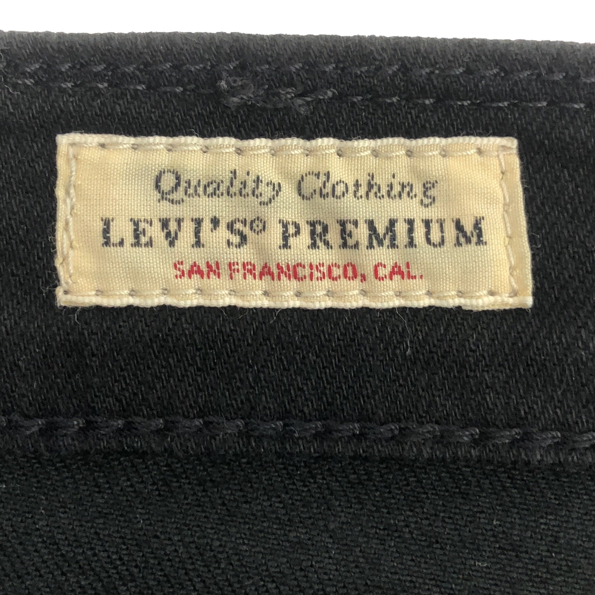 Levi's | 512 JEANS STRETCH DENIM BLACK PANTS / Leather patch denim pants | 32 |