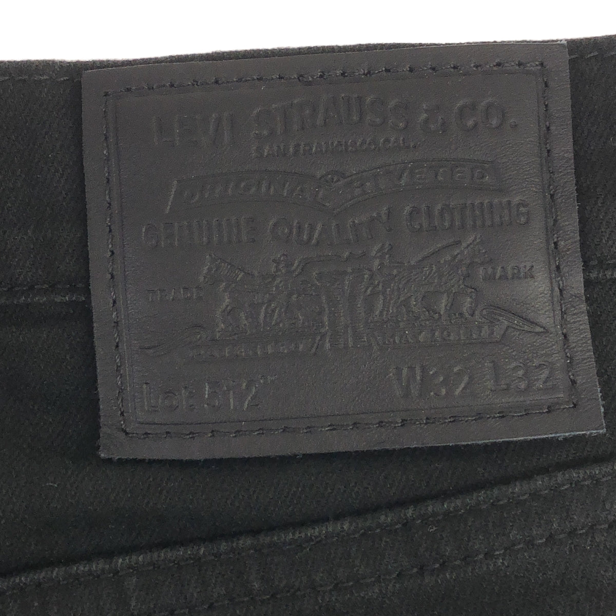 Levi's | 512 JEANS STRETCH DENIM BLACK PANTS / Leather patch denim pants | 32 |