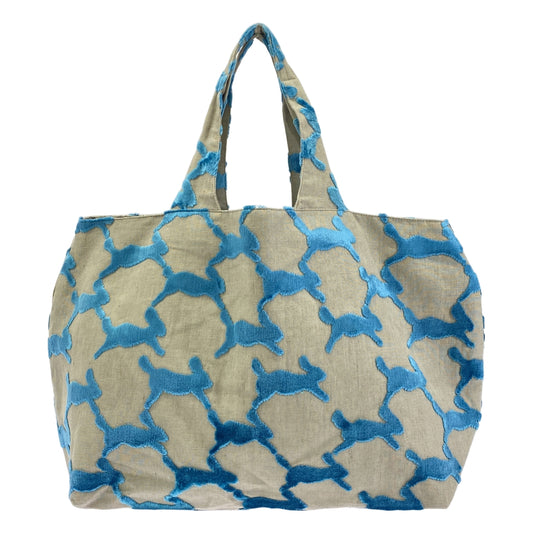 mina perhonen / mina perhonen | 2022SS | run run run run run run run linen x velour panini bag large |