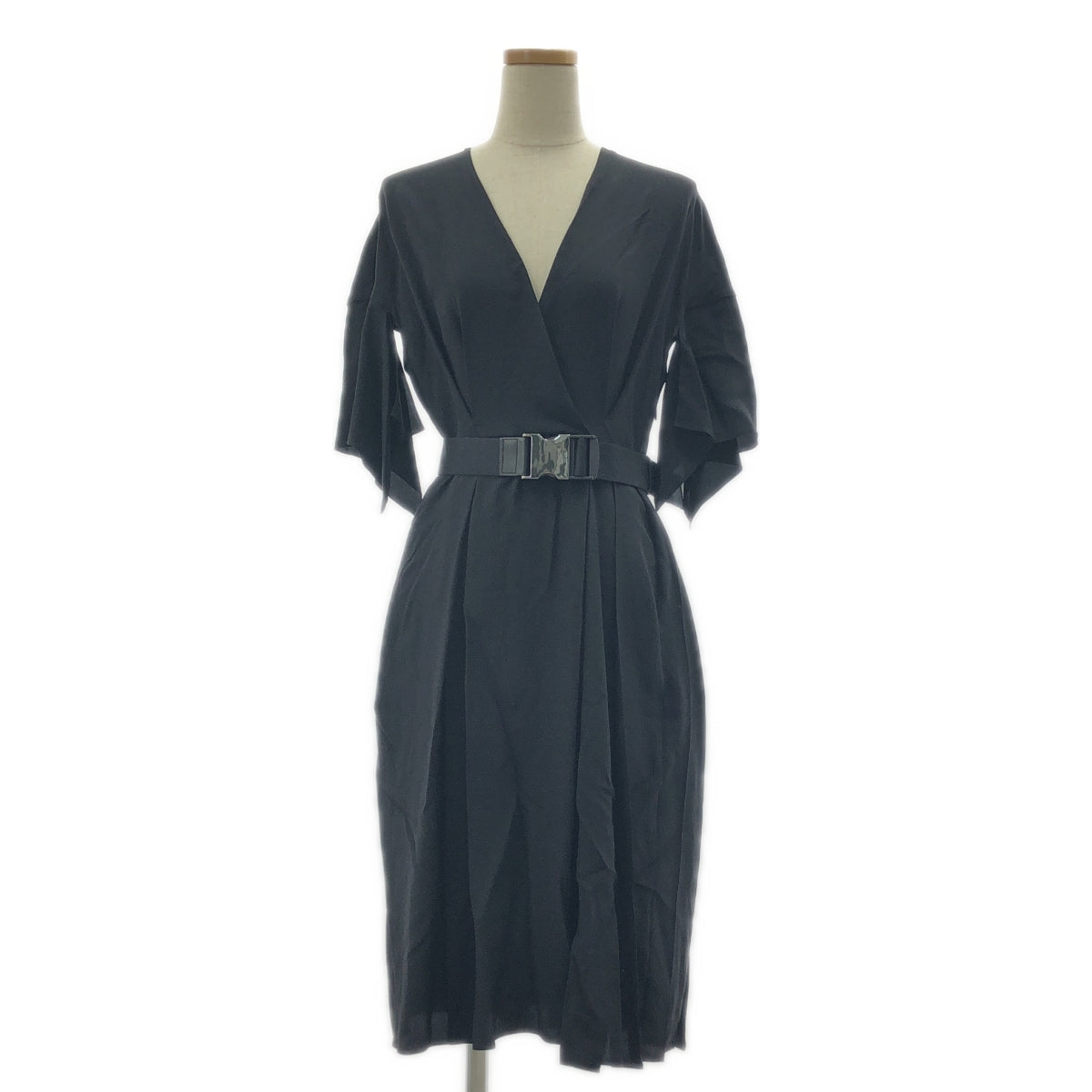 【美品】  FENDI / フェンディ | ベルト付き カシュクール ワンピース | 38 | ブラック | レディース