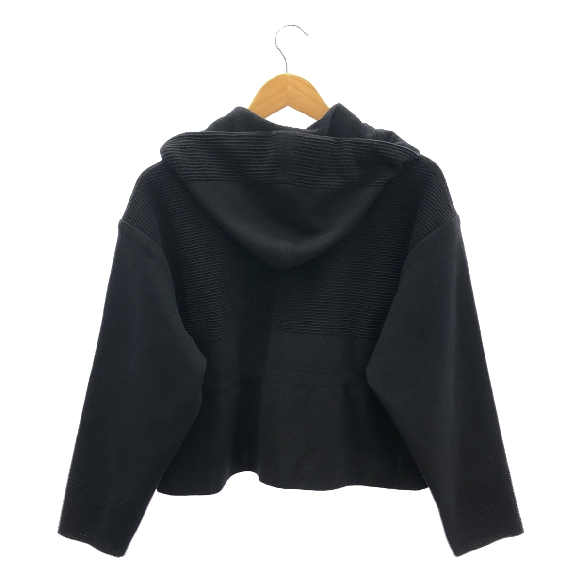 【美品】  CFCL / シーエフシーエル | 2023AW | TW MILAN RIB CROPPED HOODIE ミラノリブ クロップド フーディ | 1 | ブラック | レディース