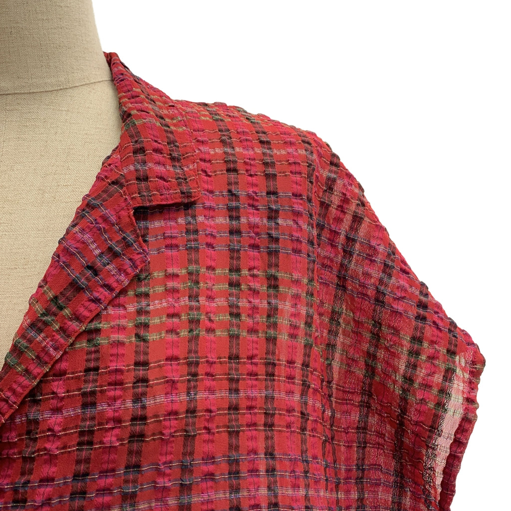 Needles / ニードルス | セットアップ French Sleeve Blouse - RE/R Chiffon Sucker Plaid オープンカラーシャツ / ヒザデル ワイド バルーンパンツ / 総裏地 | 2 | レディース