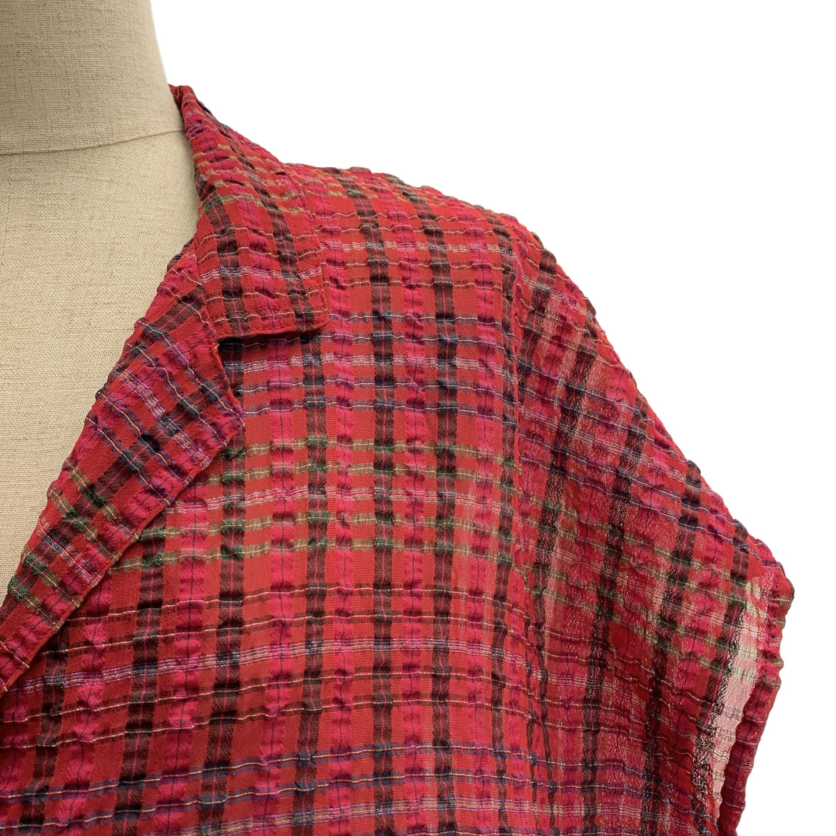 Needles / ニードルス | セットアップ French Sleeve Blouse - RE/R Chiffon Sucker Plaid オープンカラーシャツ / ヒザデル ワイド バルーンパンツ / 総裏地 | 2 | レディース