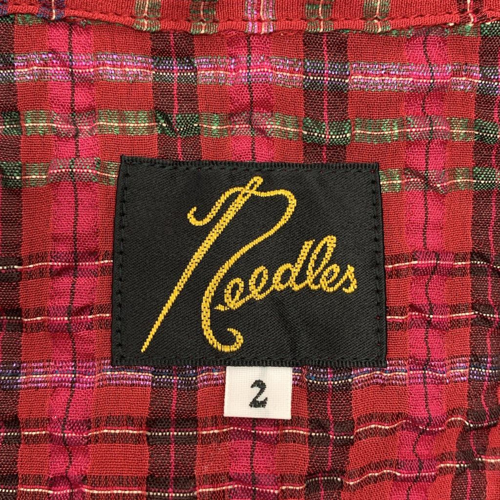 Needles / ニードルス | セットアップ French Sleeve Blouse - RE/R Chiffon Sucker Plaid オープンカラーシャツ / ヒザデル ワイド バルーンパンツ / 総裏地 | 2 | レディース