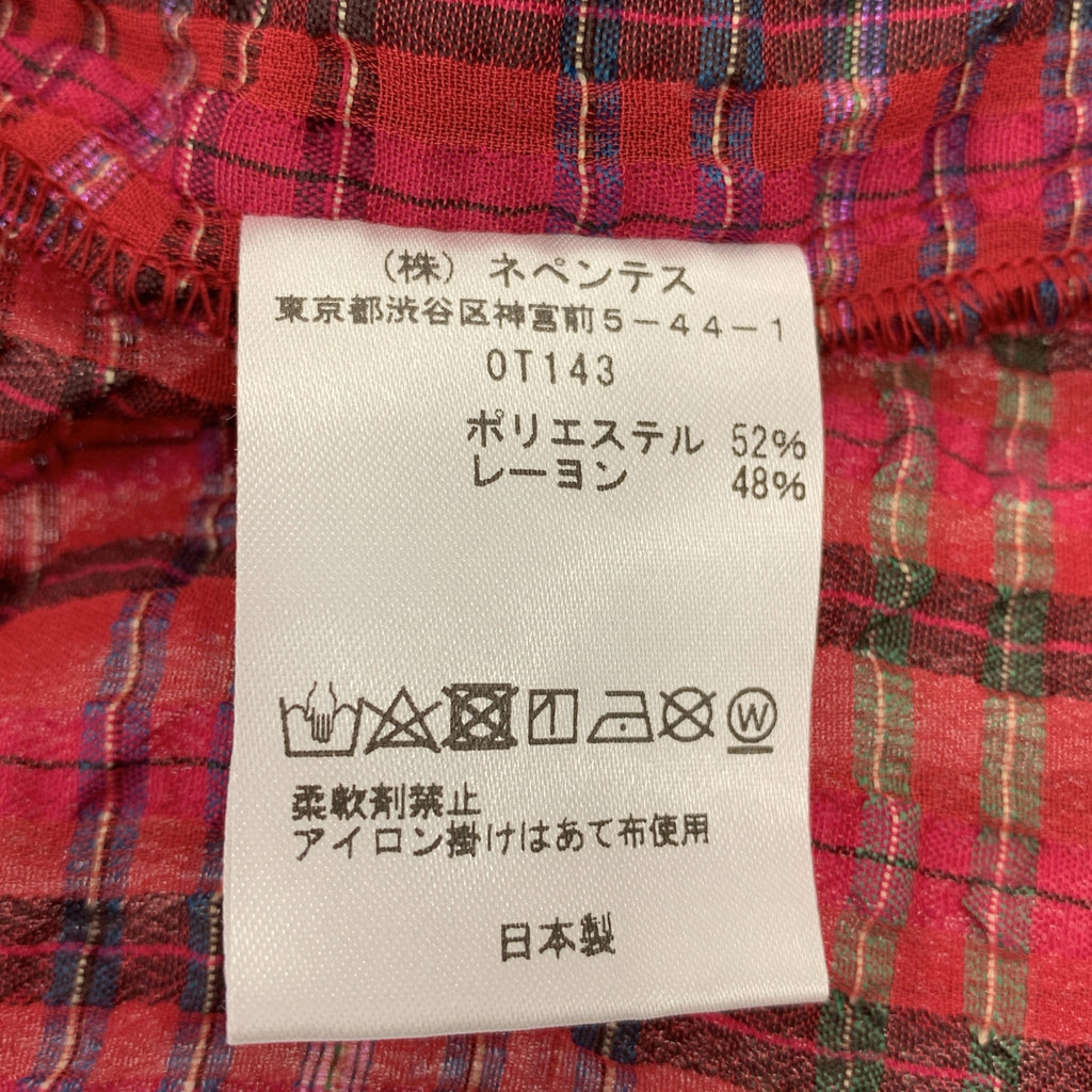 Needles / ニードルス | セットアップ French Sleeve Blouse - RE/R Chiffon Sucker Plaid オープンカラーシャツ / ヒザデル ワイド バルーンパンツ / 総裏地 | 2 | レディース