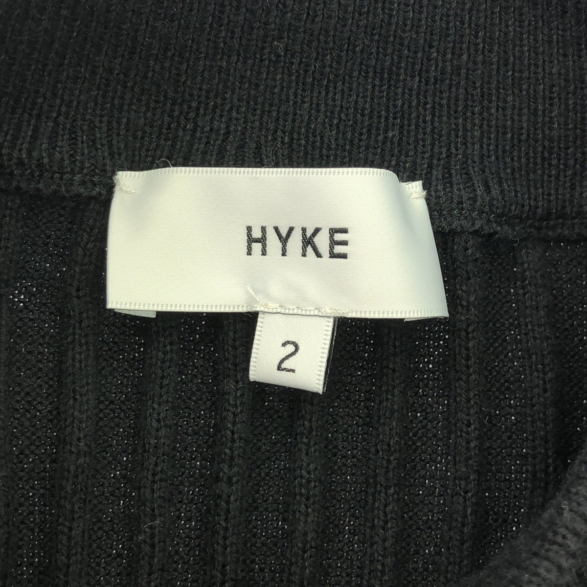 HYKE | Crew neck rib knit | 2 | Black | Women's