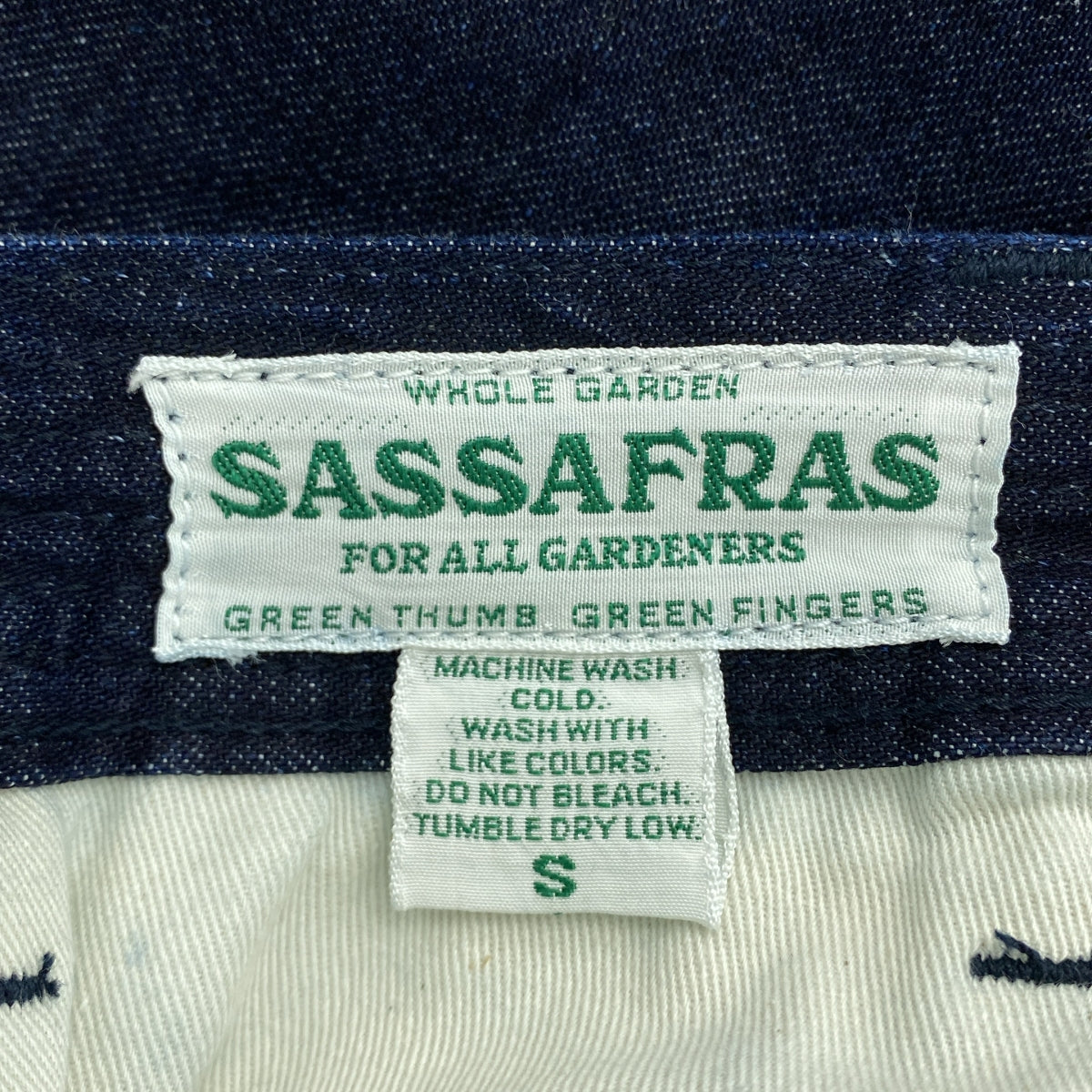 【美品】  SASSAFRAS / ササフラス | Gardening At Night 5 Pants ガーデニング アット ナイト 5ポケット デニムパンツ | S | インディゴ | メンズ