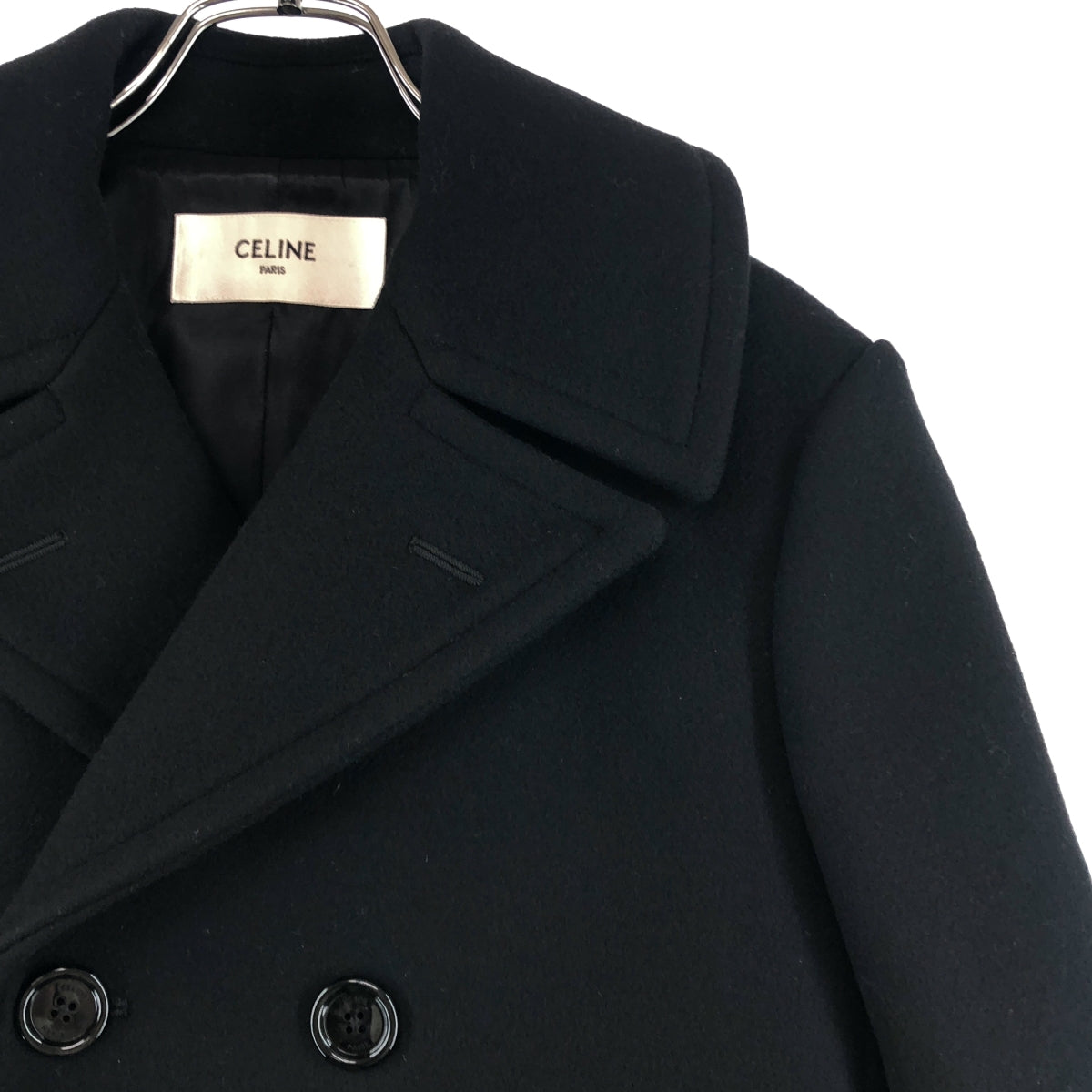 CELINE / セリーヌ | ウール クラシック ダブルブレスト ピーコート