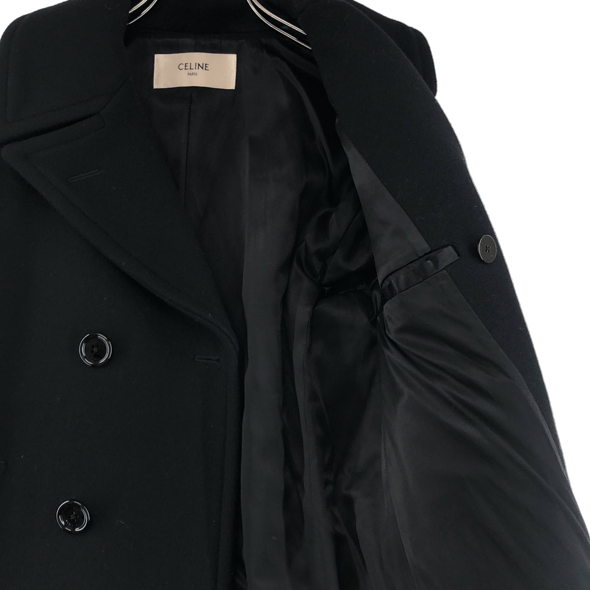 CELINE / セリーヌ | ウール クラシック ダブルブレスト ピーコート