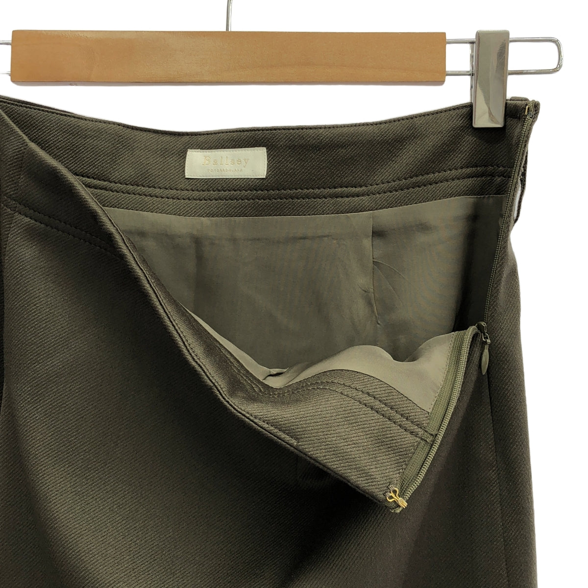 Tomorrowland BALLSEY | 羊毛混紡側邊設計半身裙 | 34 | 卡其色 | 女款