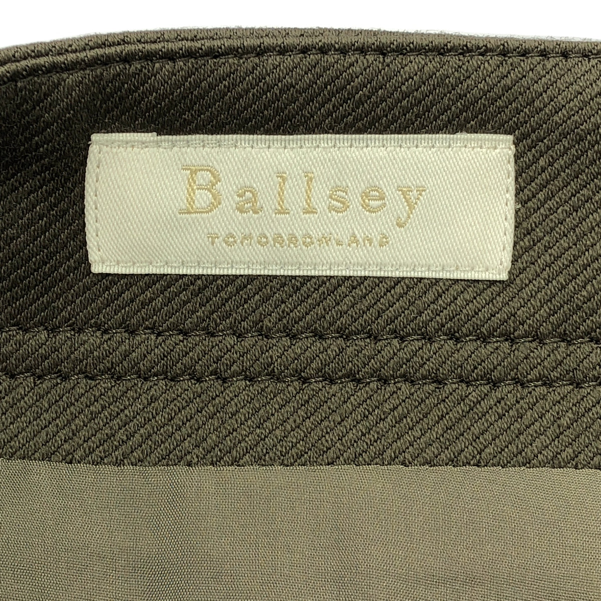 Tomorrowland BALLSEY / トゥモローランドボールジー | ウール混 サイド デザイン スカート | 34 | カーキ | レディース