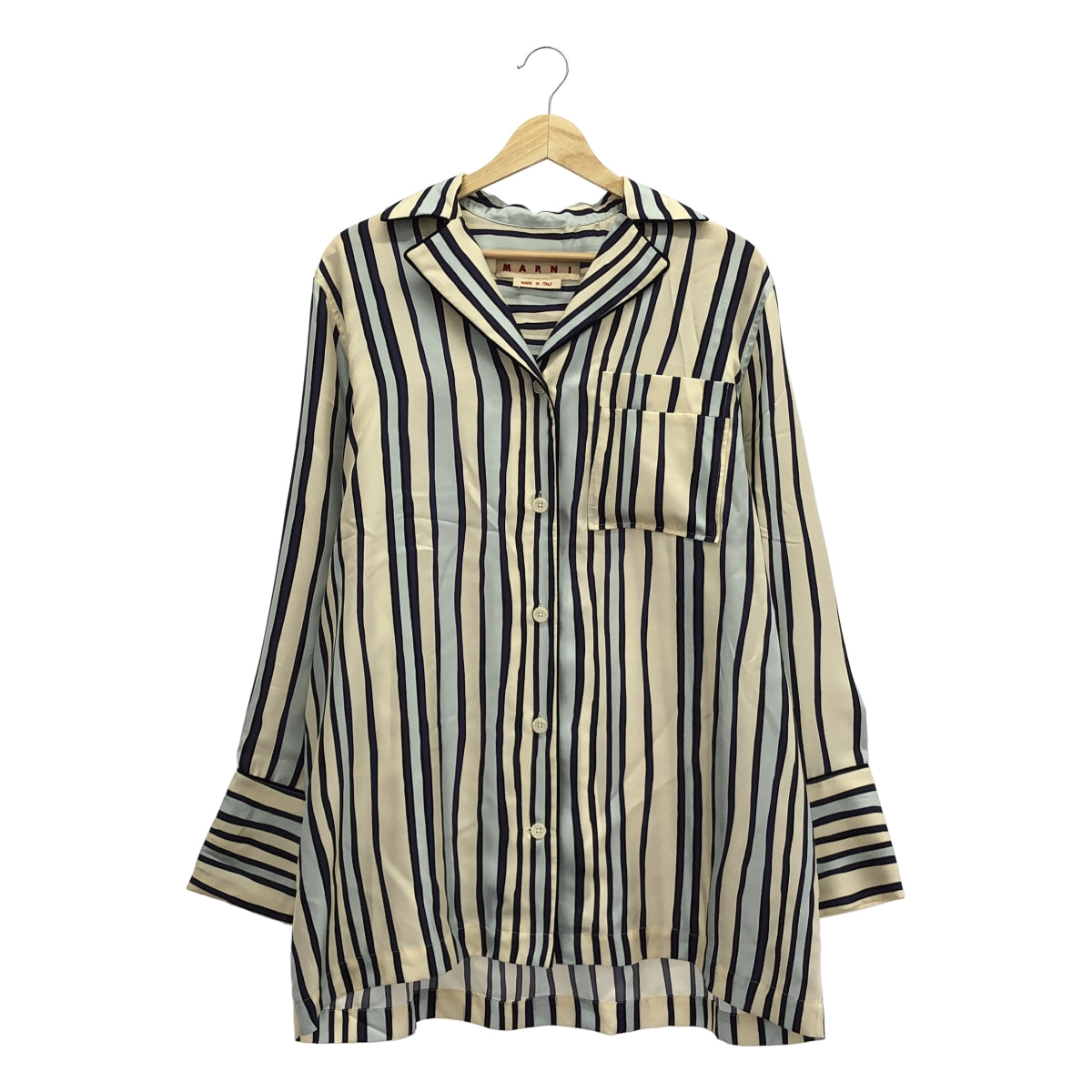 MARNI / マルニ | 2020AW | silk 100％ / シルク オーバーシルエット オープンカラー シャツ | 44 |