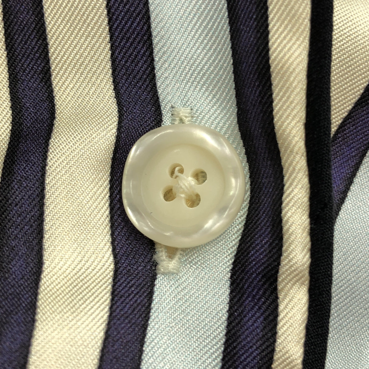 MARNI / マルニ | 2020AW | silk 100％ / シルク オーバーシルエット オープンカラー シャツ | 44 | ホワイト/ネイビー/ブルー | レディース