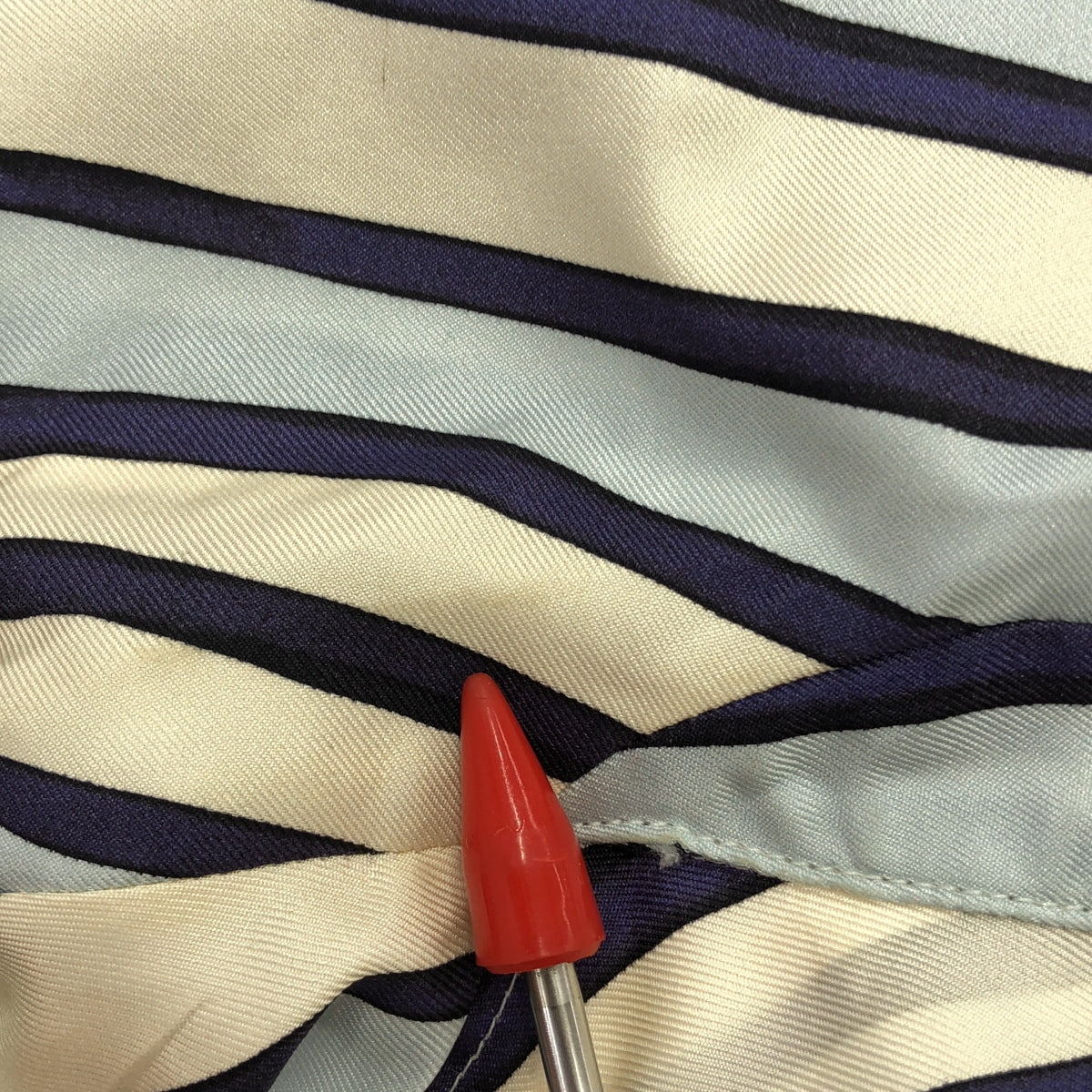 MARNI / マルニ | 2020AW | silk 100％ / シルク オーバーシルエット オープンカラー シャツ | 44 | ホワイト/ネイビー/ブルー | レディース