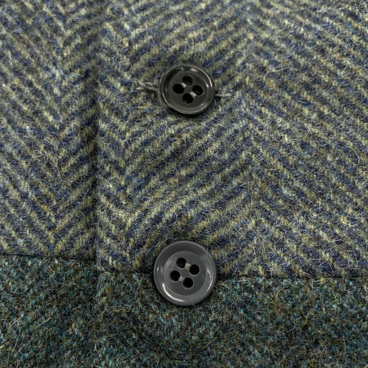 【美品】  ARCHIVIO J.M.Ribot / アルキビオジェイエムリボット | GL48/WB / tweed gilet / コサージュ ツイード ヘリンボーン ダブル ジレ ベスト | 44 | gray /blue | メンズ