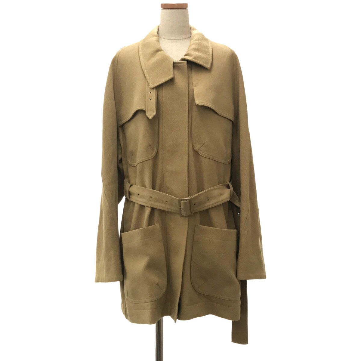 【美品】  Low Classic / ロウ クラシック | CPO HALF POCKET JACKET ハーフ ポケット ジャケット ベルト付き | M | ベージュ | レディース