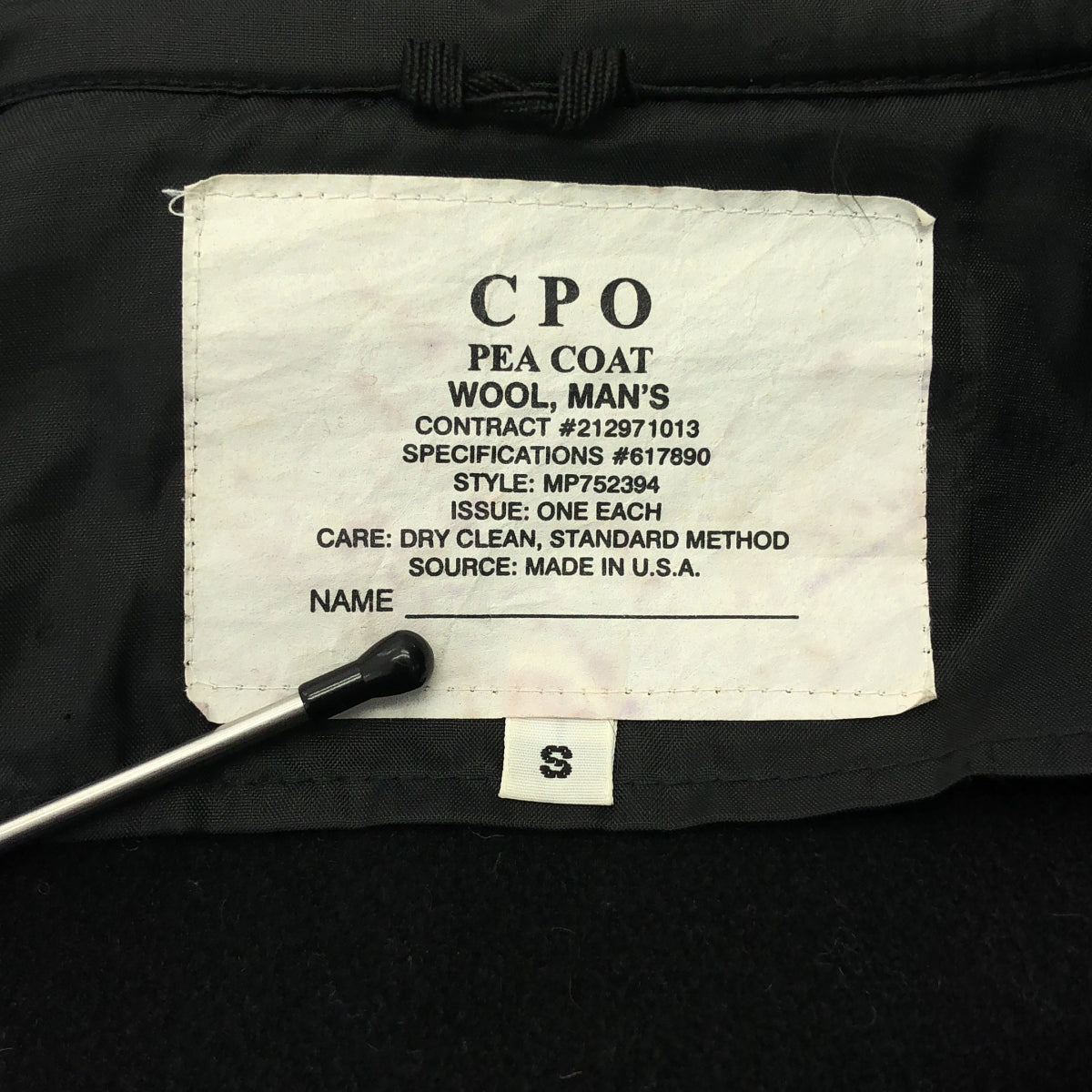 復古 / 復古服飾 | 美國製造 CPO 羊毛襯衫外套 | S 碼 | 黑色 | 男款