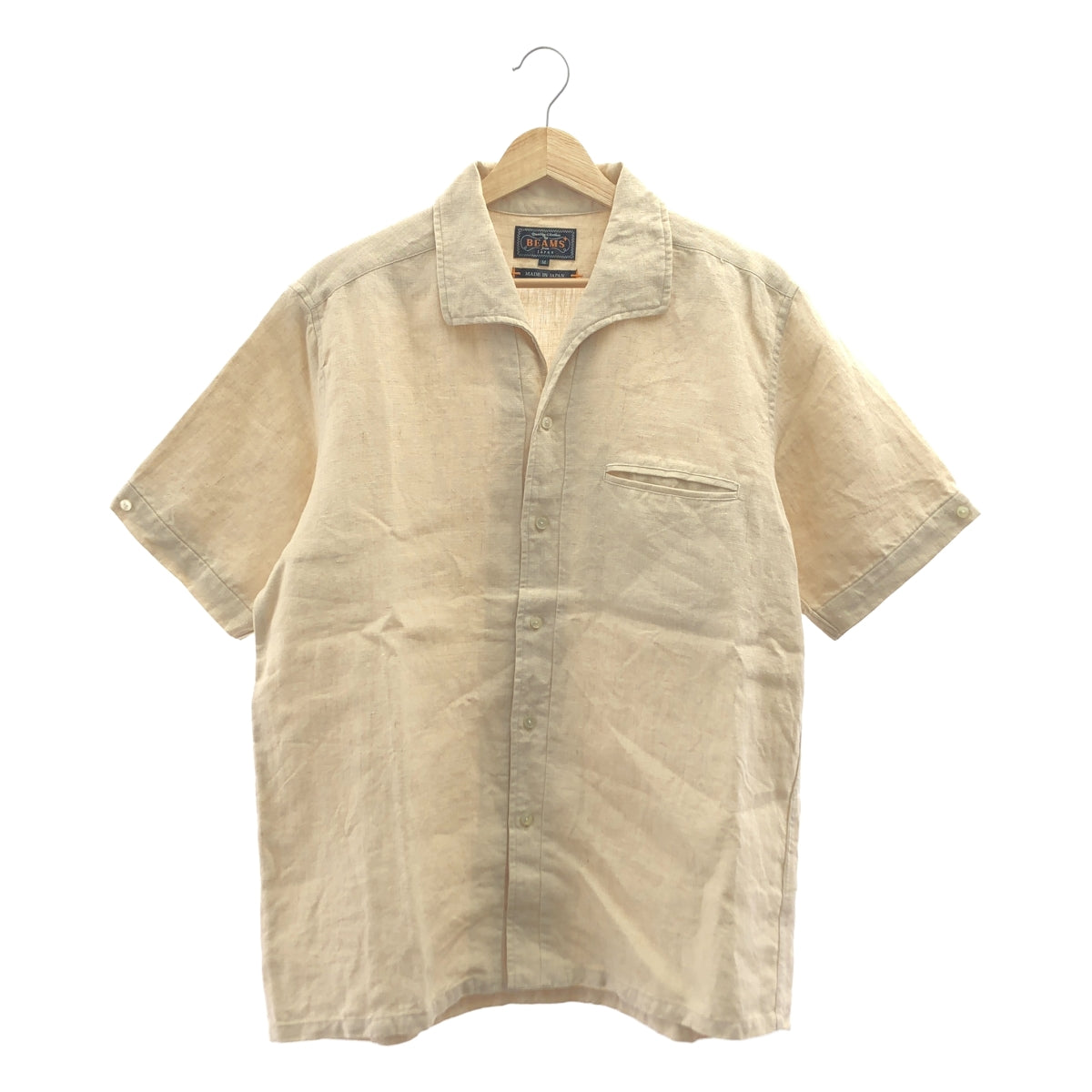 BEAMS PLUS / 빔 스플러스 | 2022SS | 이탈리안 컬러 린넨 셔츠 | M | 베이지 | 남성