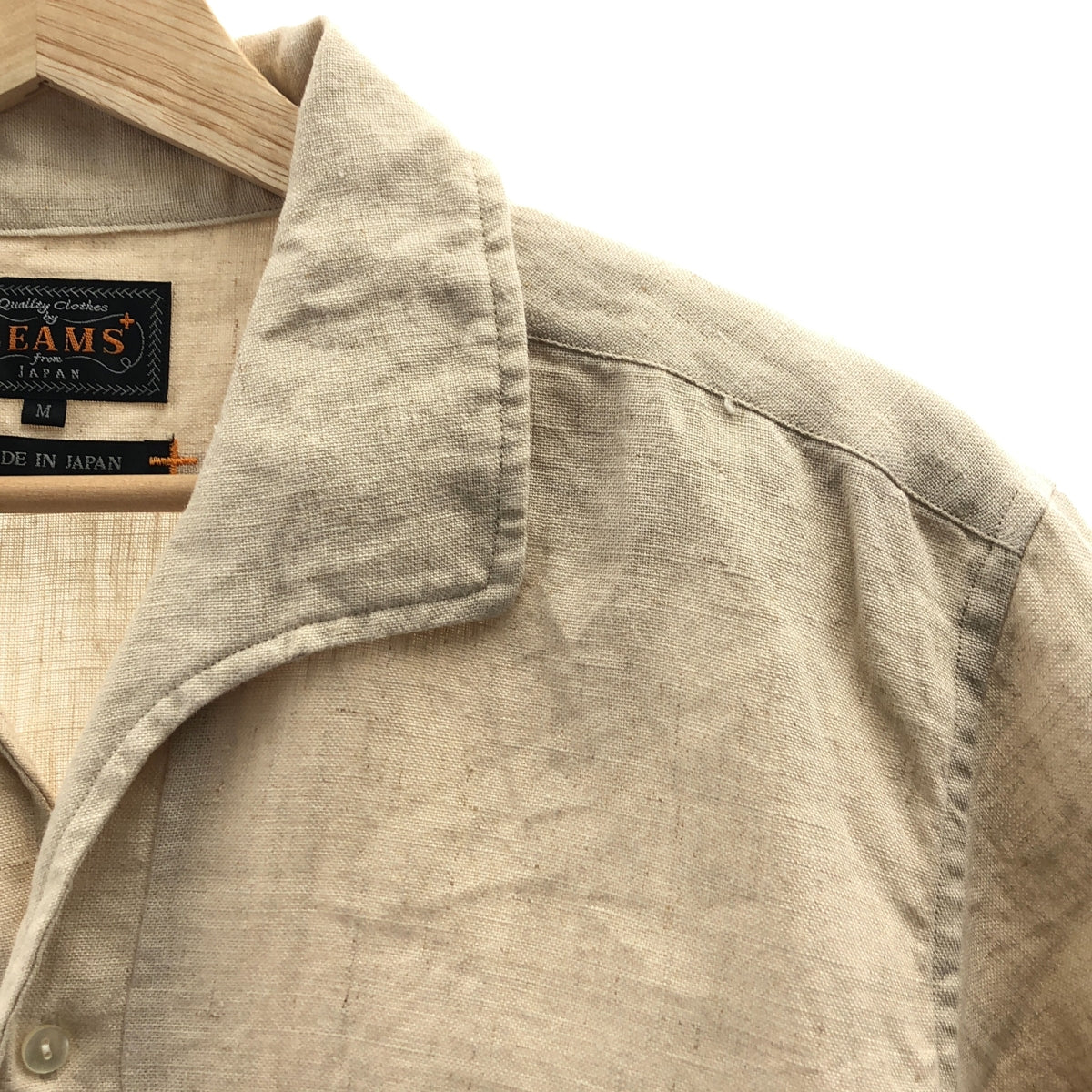 BEAMS PLUS / 빔 스플러스 | 2022SS | 이탈리안 컬러 린넨 셔츠 | M | 베이지 | 남성