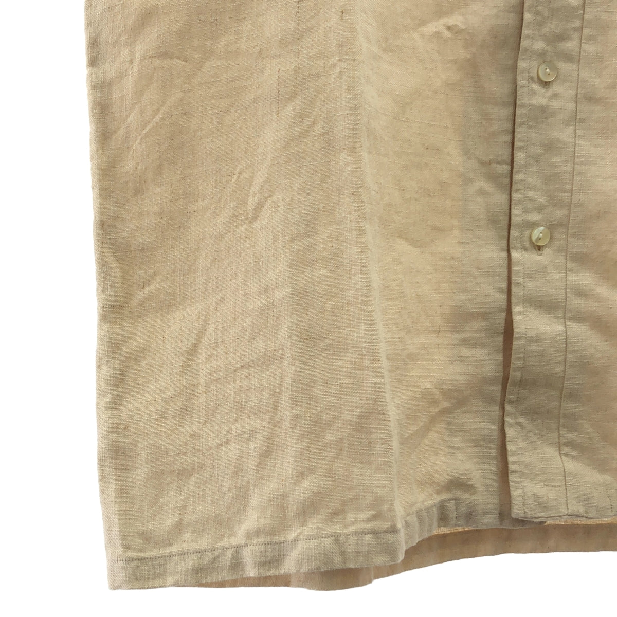 BEAMS PLUS / 빔 스플러스 | 2022SS | 이탈리안 컬러 린넨 셔츠 | M | 베이지 | 남성