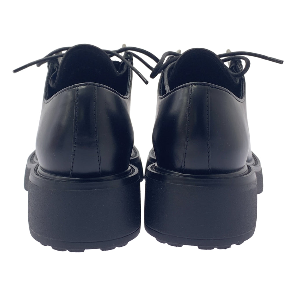 [全新] PRADA | DIAPASON 拋光皮革繫帶鞋 | 36 | 黑/白 | 女款